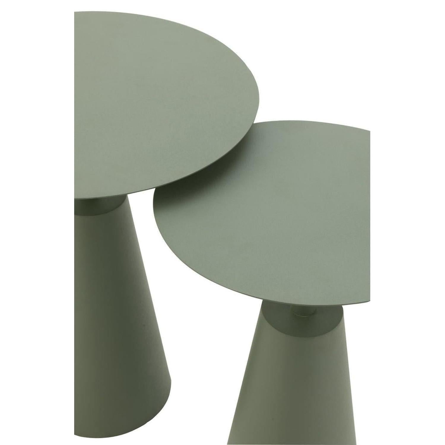 Beistelltisch-Set rund aus Eisen - Iron Green-Beistelltische-J-Line-le canapé