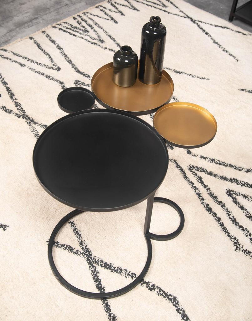 Beistelltisch Sonja mit 4 Platten - Schwarz/Gold-Beistelltisch-HSM Collection-le canapé