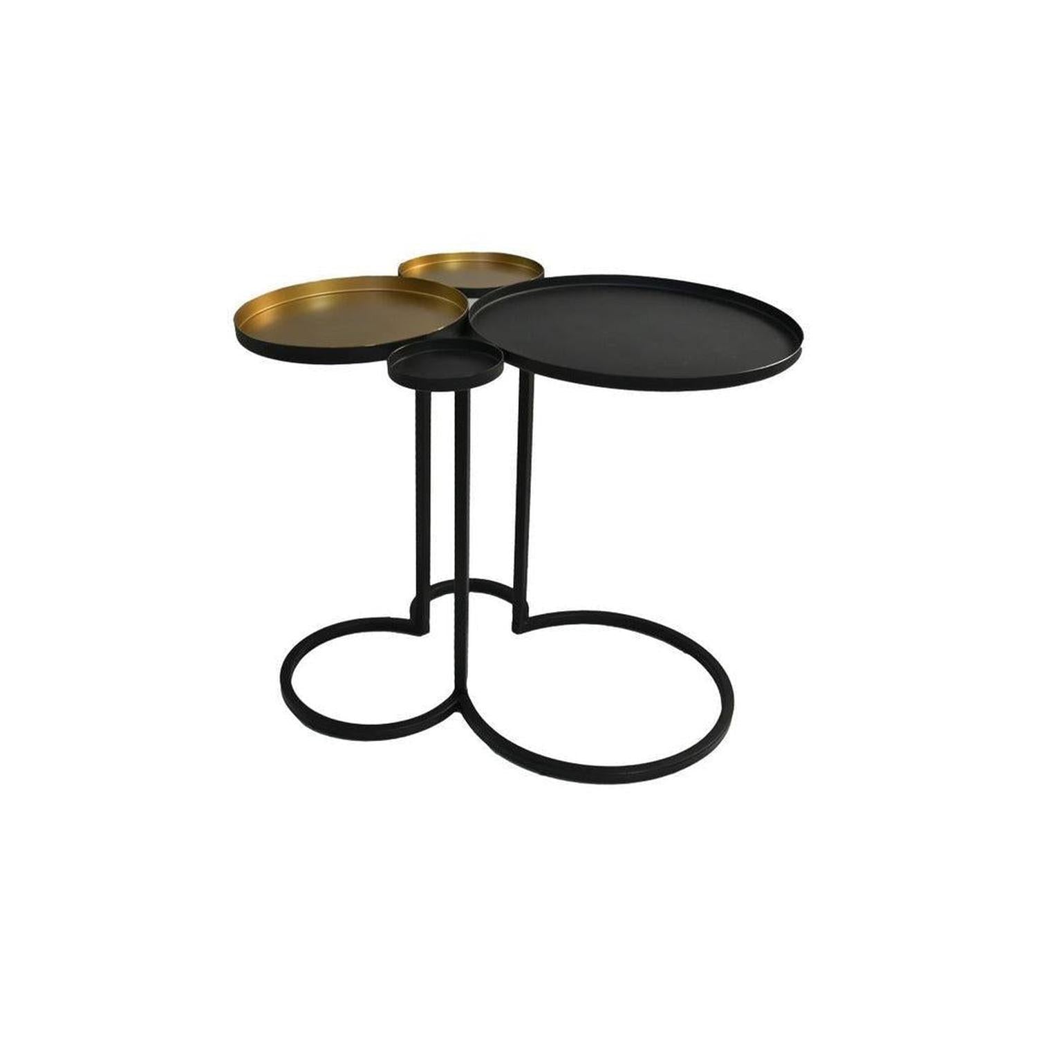 Beistelltisch Sonja mit 4 Platten - Schwarz/Gold-Beistelltisch-HSM Collection-le canapé