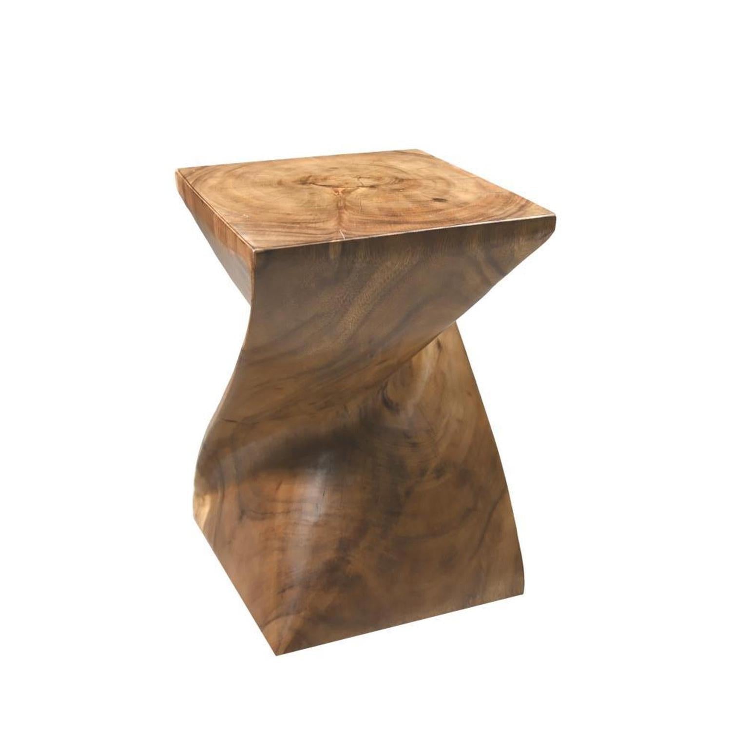 Beistelltisch Spiral aus Munggur-Holz -Natur