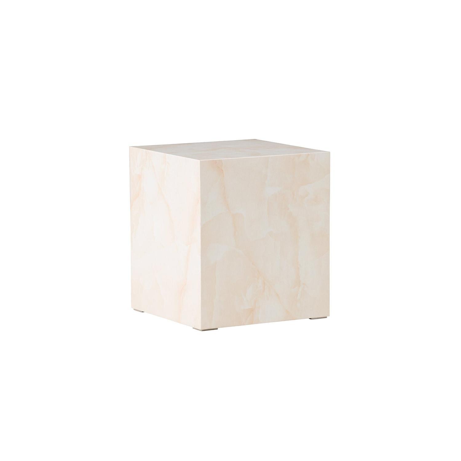 Beistelltisch York 40*40cm in Marmoroptik - Hellgelb-Beistelltisch-Venture Home-le canapé
