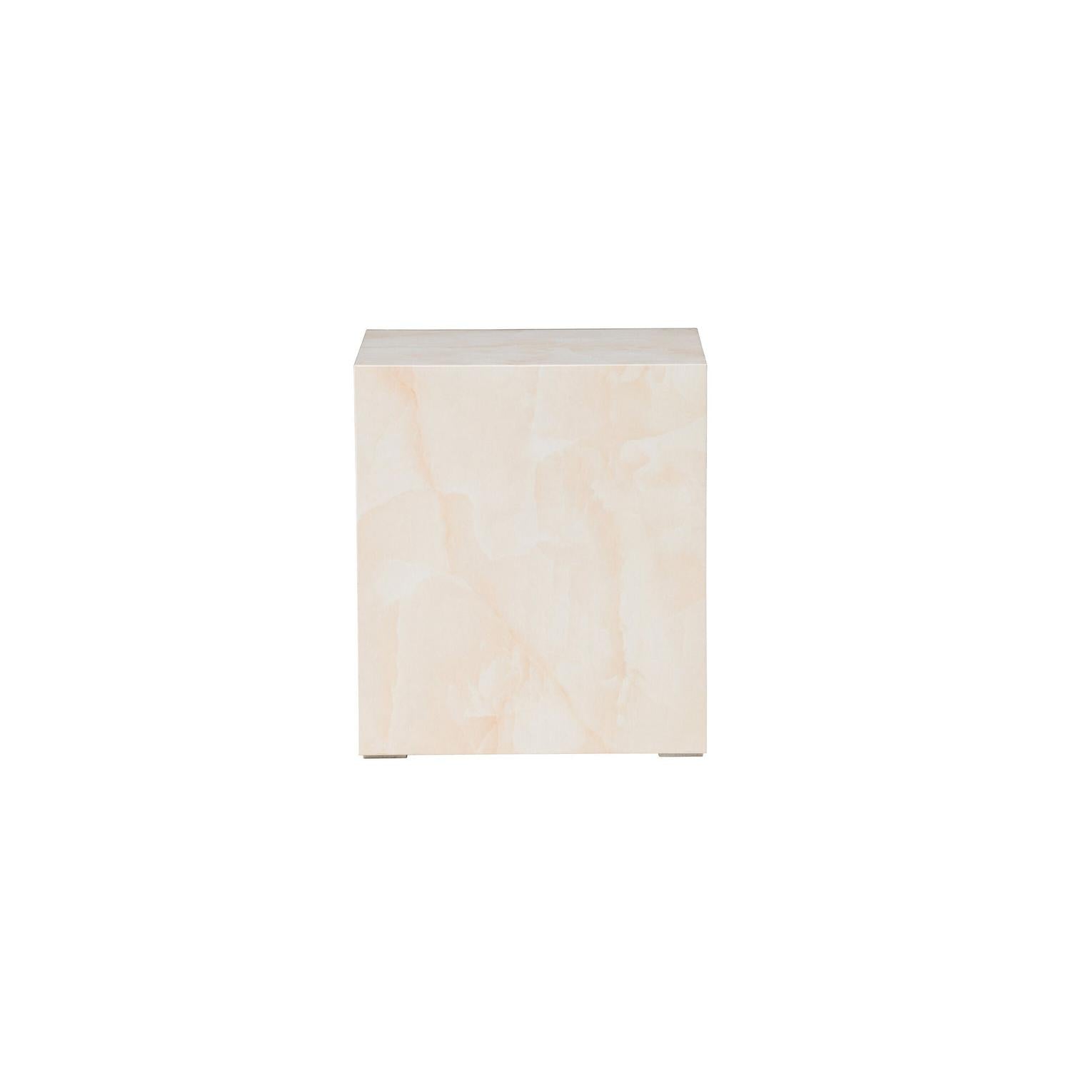 Beistelltisch York 40*40cm in Marmoroptik - Hellgelb-Beistelltisch-Venture Home-le canapé