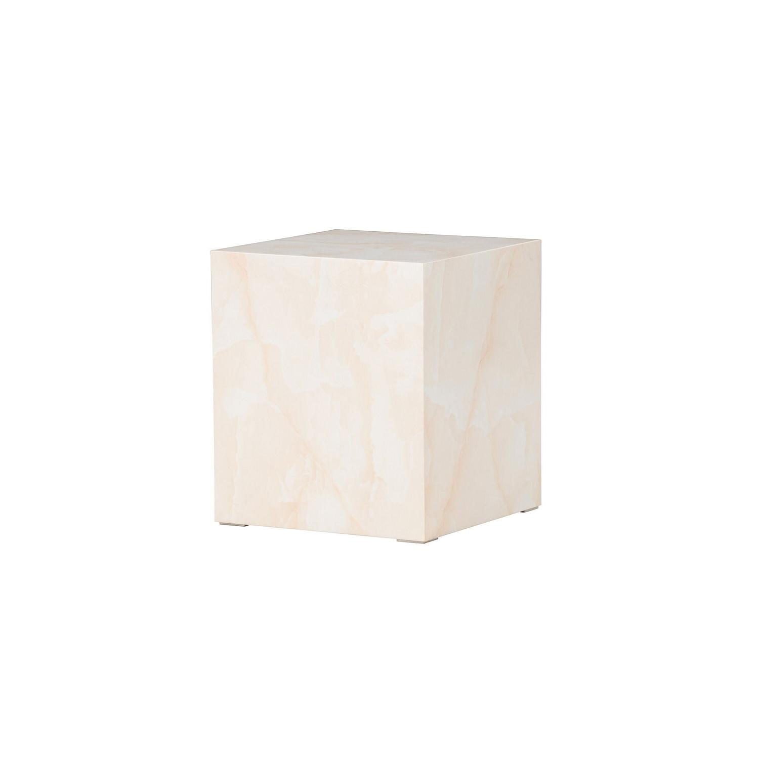 Beistelltisch York 40*40cm in Marmoroptik - Hellgelb-Beistelltisch-Venture Home-le canapé