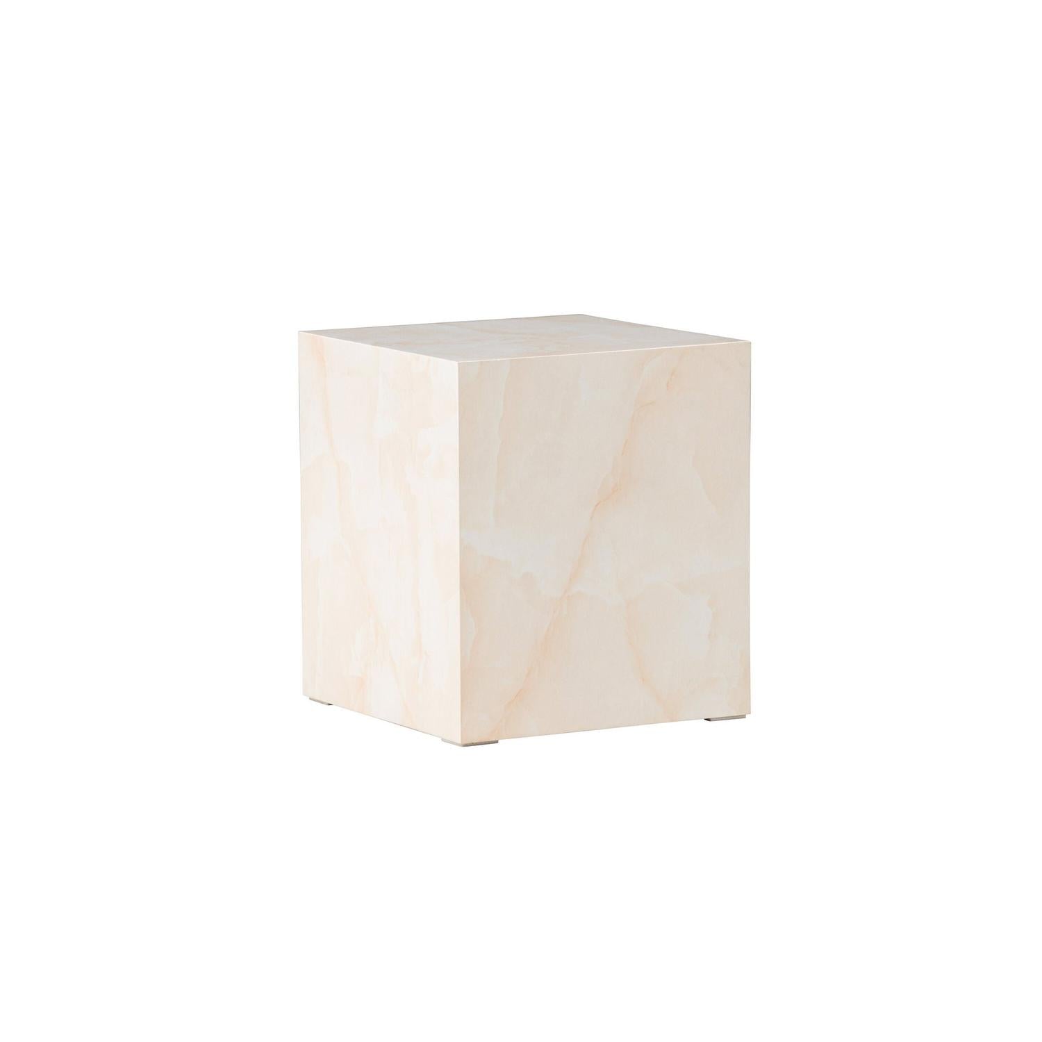 Beistelltisch York 40*40cm in Marmoroptik - Hellgelb-Beistelltisch-Venture Home-le canapé