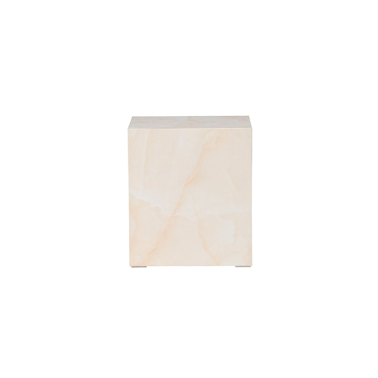 Beistelltisch York 40*40cm in Marmoroptik - Hellgelb-Beistelltisch-Venture Home-le canapé