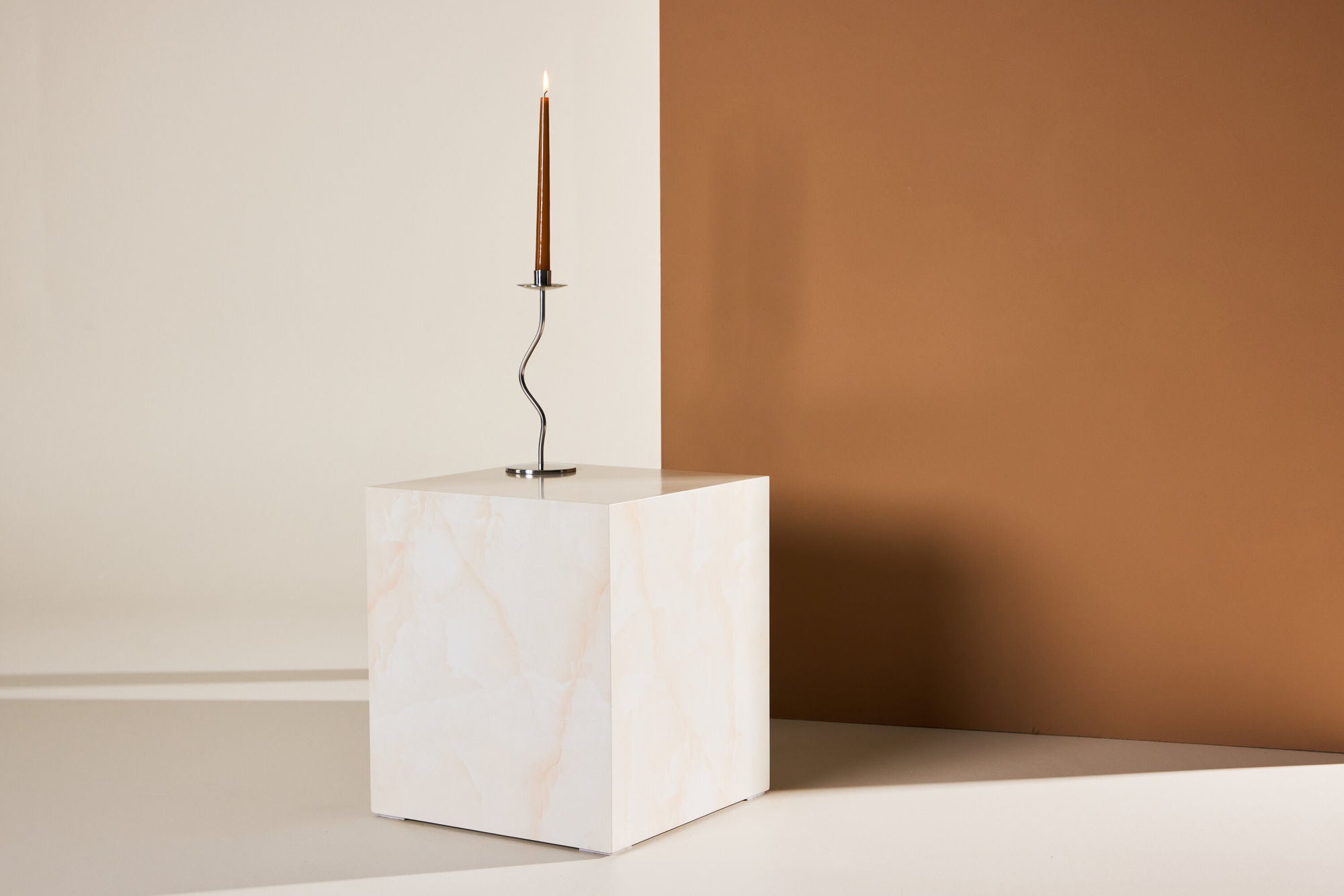 Beistelltisch York 40*40cm in Marmoroptik - Hellgelb-Beistelltisch-Venture Home-le canapé