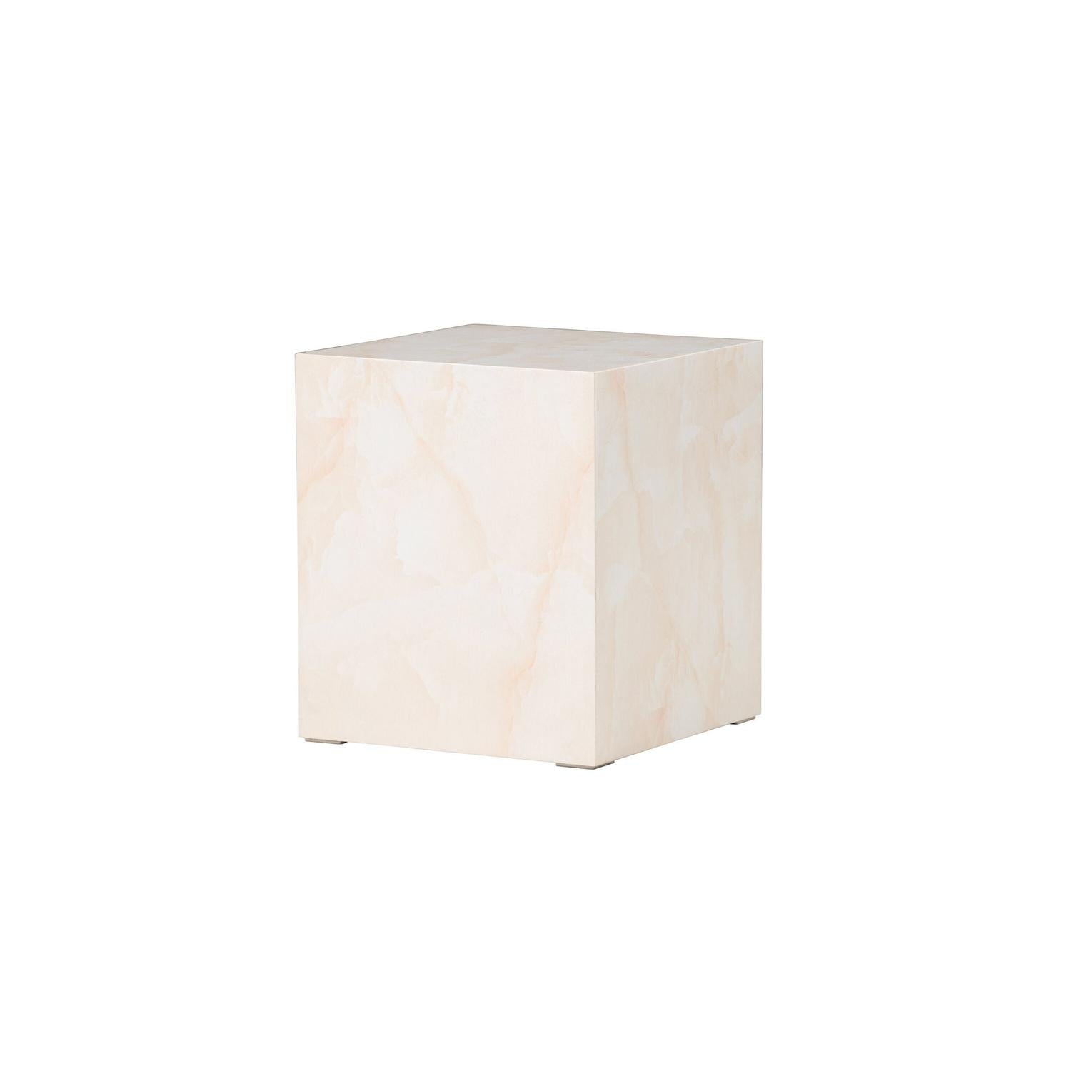 Beistelltisch York 40*40cm in Marmoroptik - Hellgelb-Beistelltisch-Venture Home-le canapé