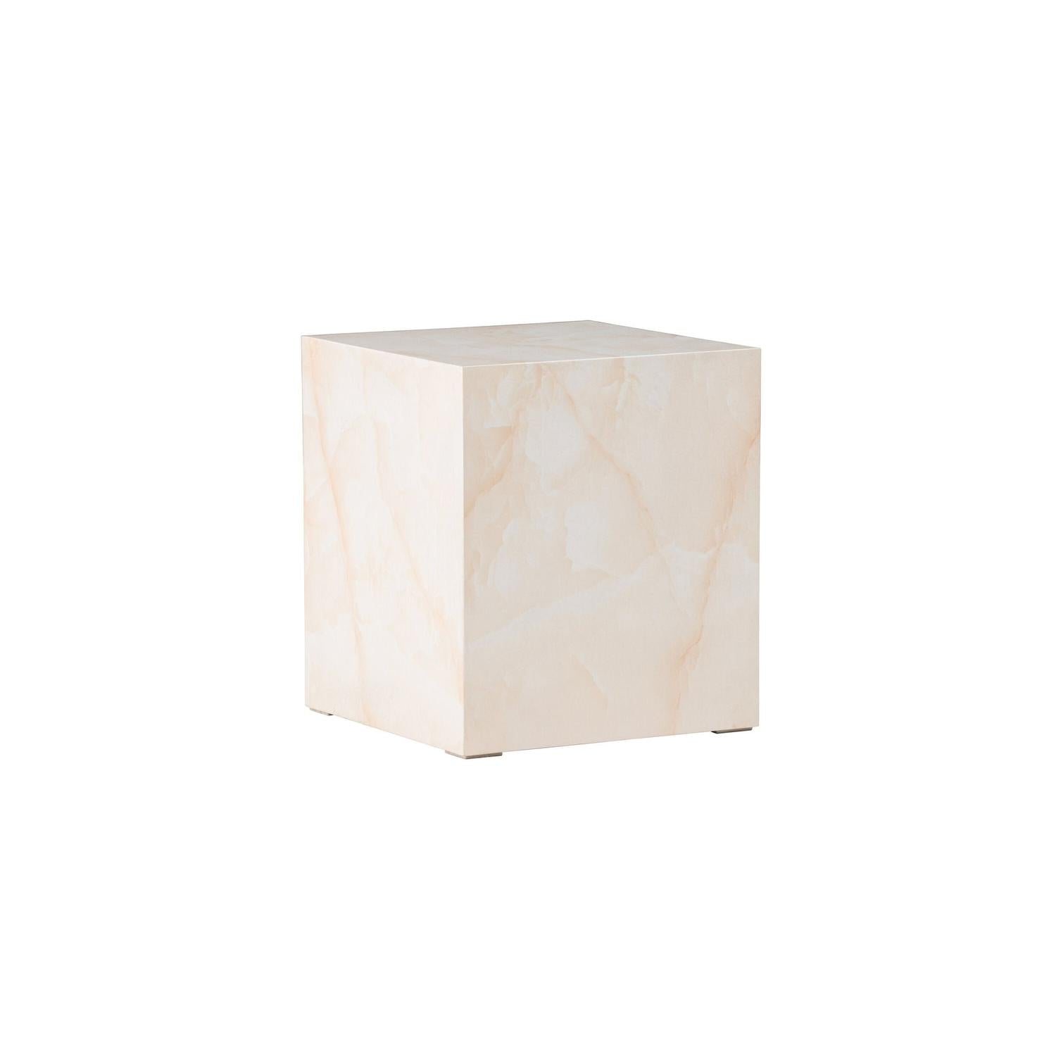 Beistelltisch York 40*40cm in Marmoroptik - Hellgelb-Beistelltisch-Venture Home-le canapé