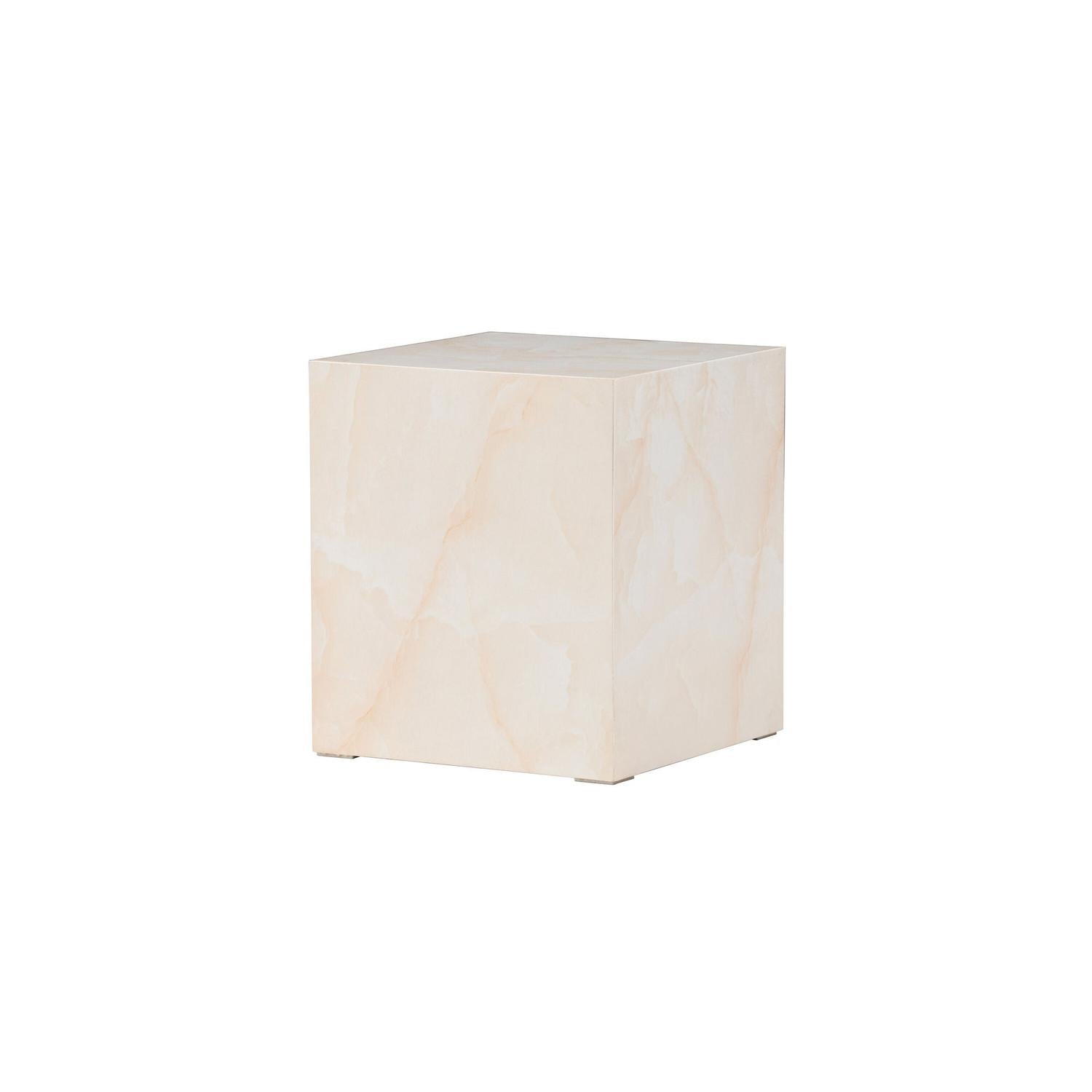 Beistelltisch York 40*40cm in Marmoroptik - Hellgelb-Beistelltische-Venture Home-le canapé