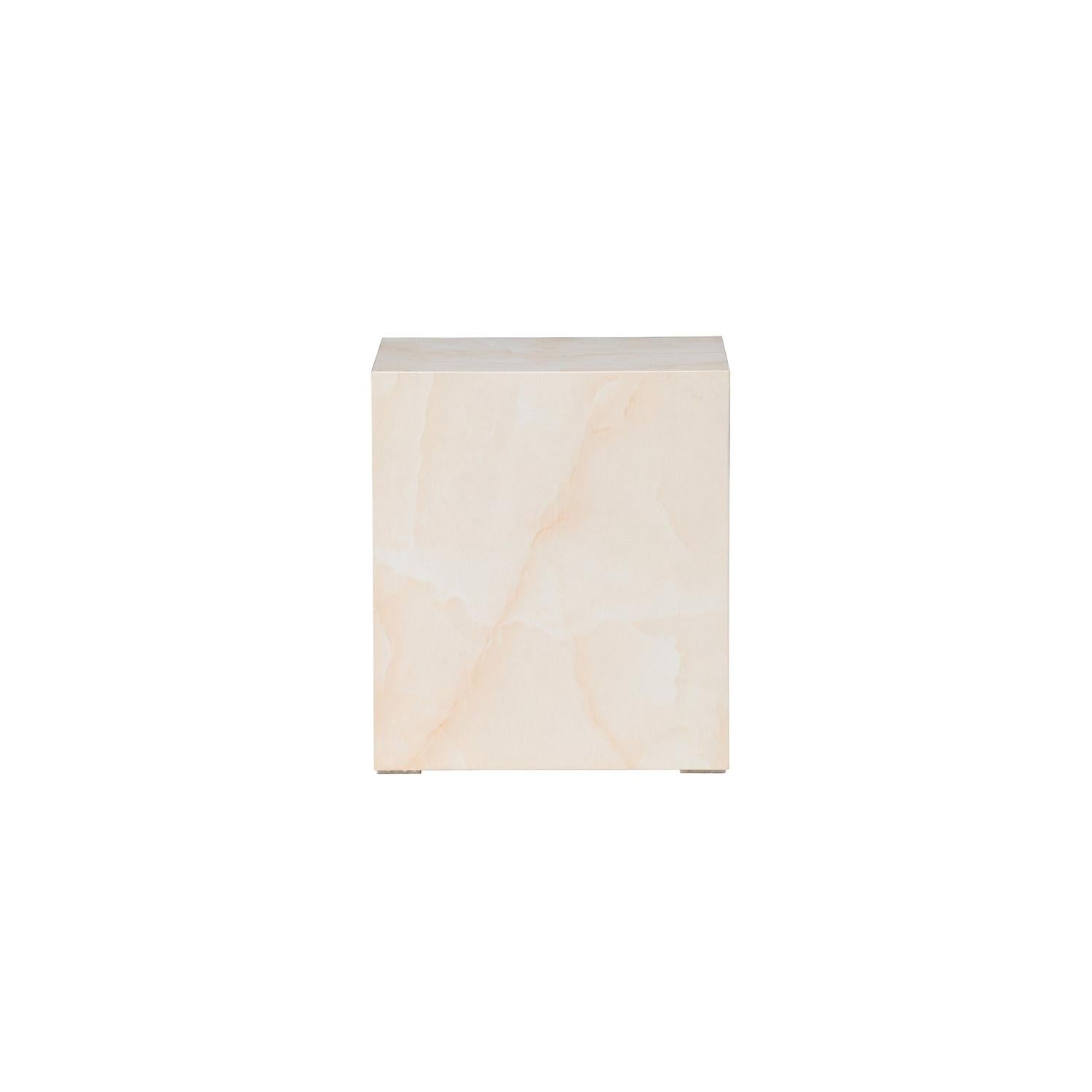 Beistelltisch York 40*40cm in Marmoroptik - Hellgelb-Beistelltische-Venture Home-le canapé