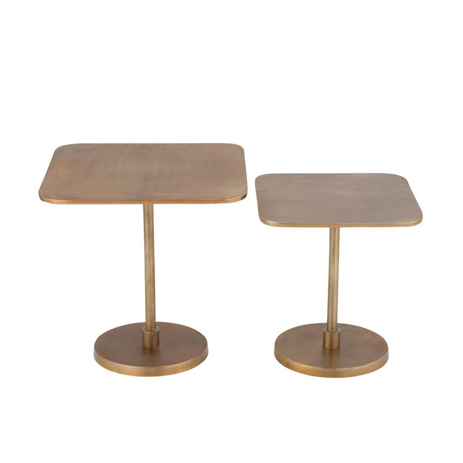 Beistelltische aus Aluminium, 2er-Set - Gold-Beistelltisch-J-Line-le canapé