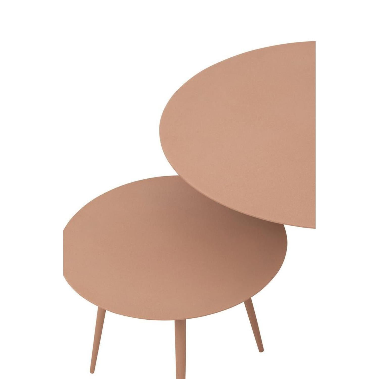 Beistelltische aus Eisen, 3er-Set - Altrosa-Beistelltische-J-Line-le canapé
