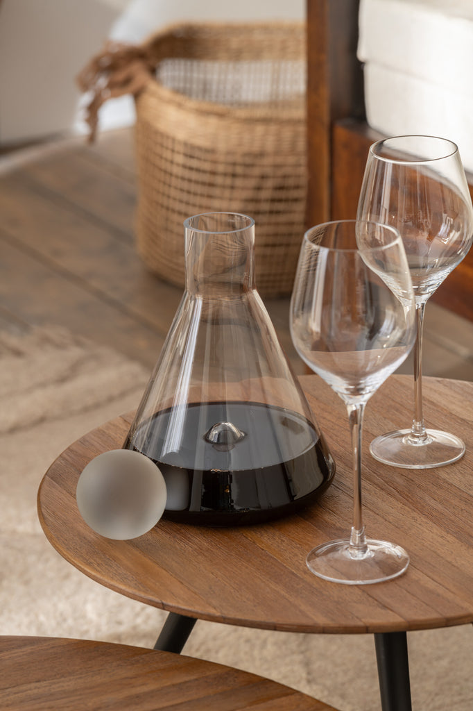 Beistelltische Siro Rund, 4er-Set aus recyceltem Teakholz - Braun-Beistelltische-J-Line-le canapé