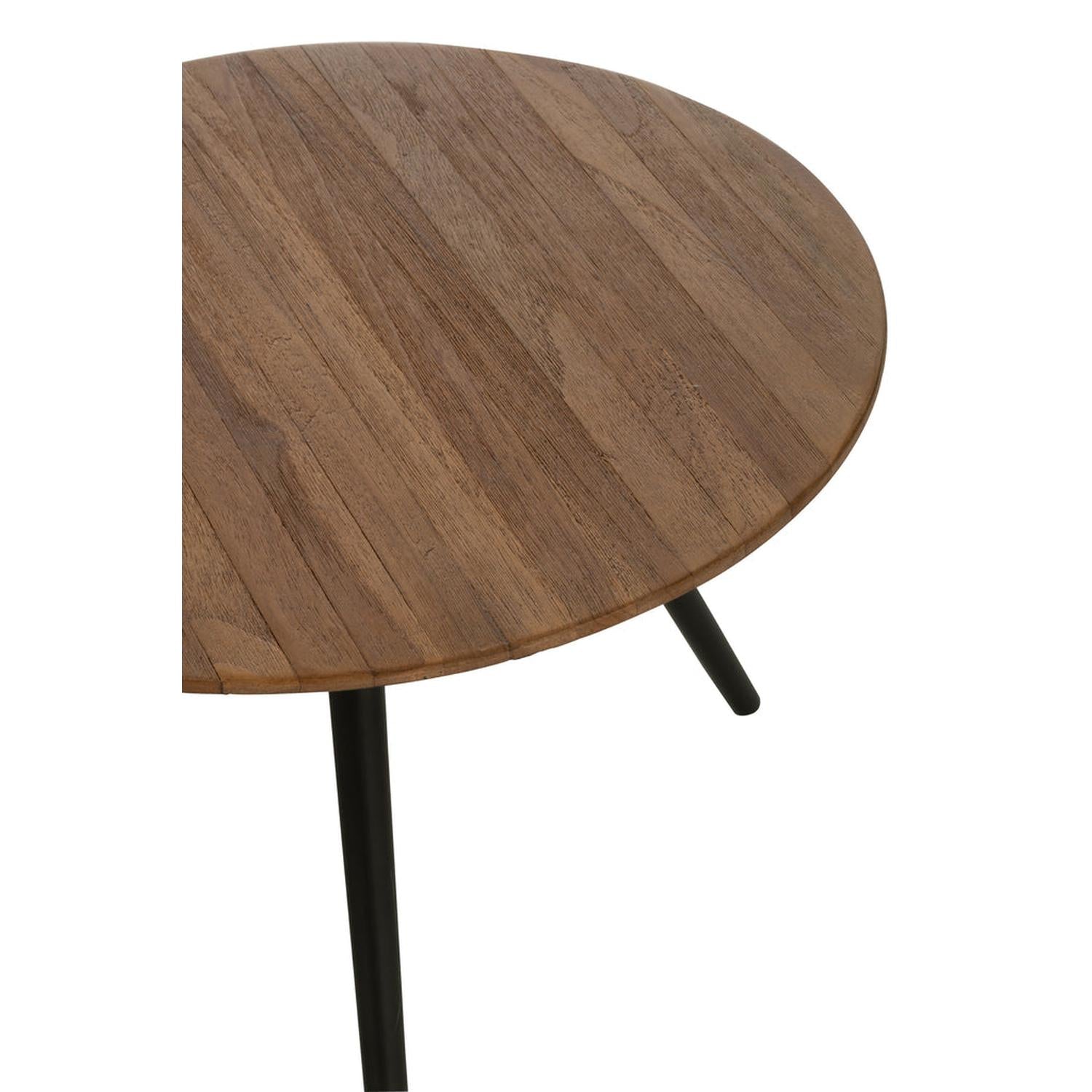 Beistelltische Siro Rund, 4er-Set aus recyceltem Teakholz - Braun-Beistelltische-J-Line-le canapé