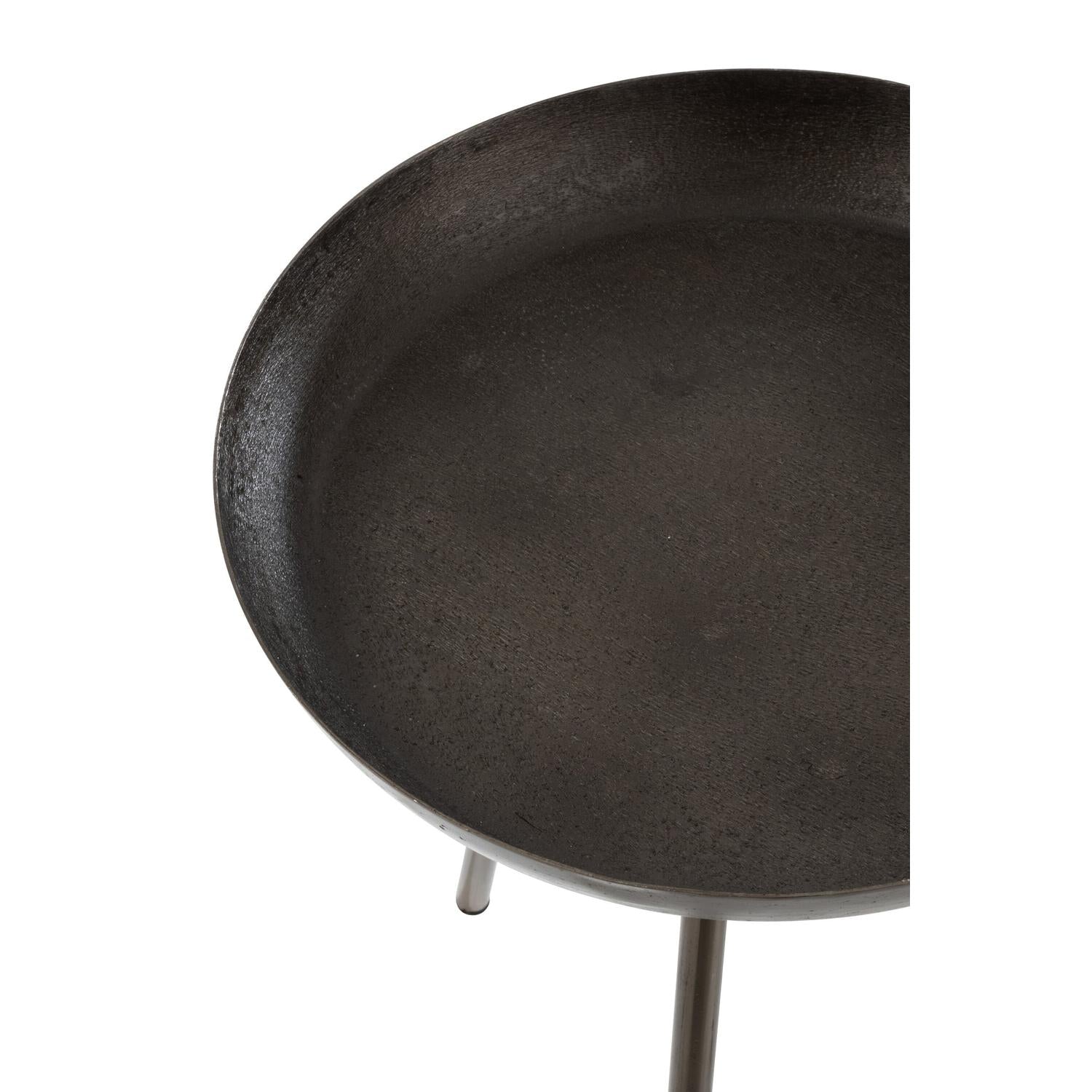 Beistelltische Tablett aus Metall, 3er-Set Ø52cm - Dunkelgrau-Beistelltische-J-Line-le canapé