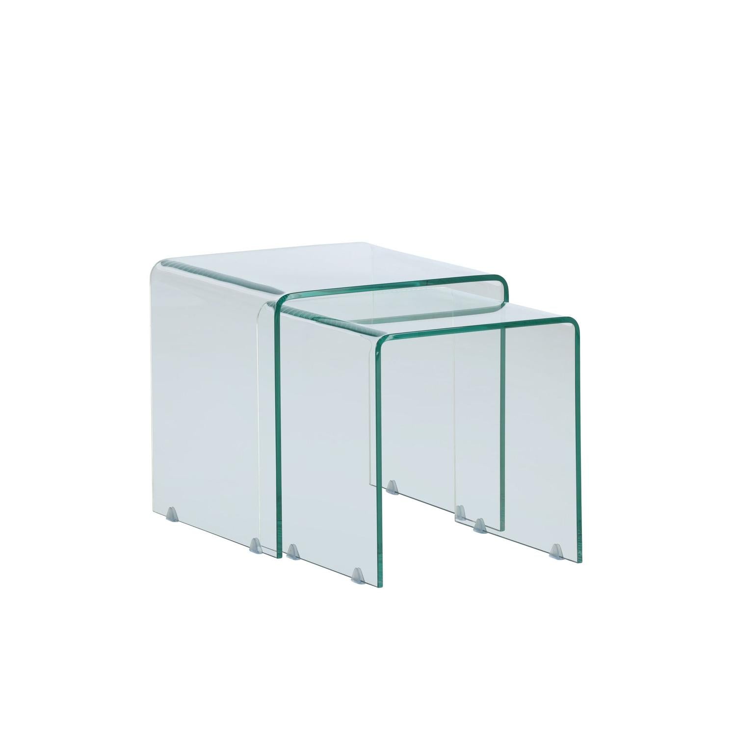 Beistelltische Telemark aus Glas, 2er-Set - Glas-Beistelltisch-Venture Home-le canapé