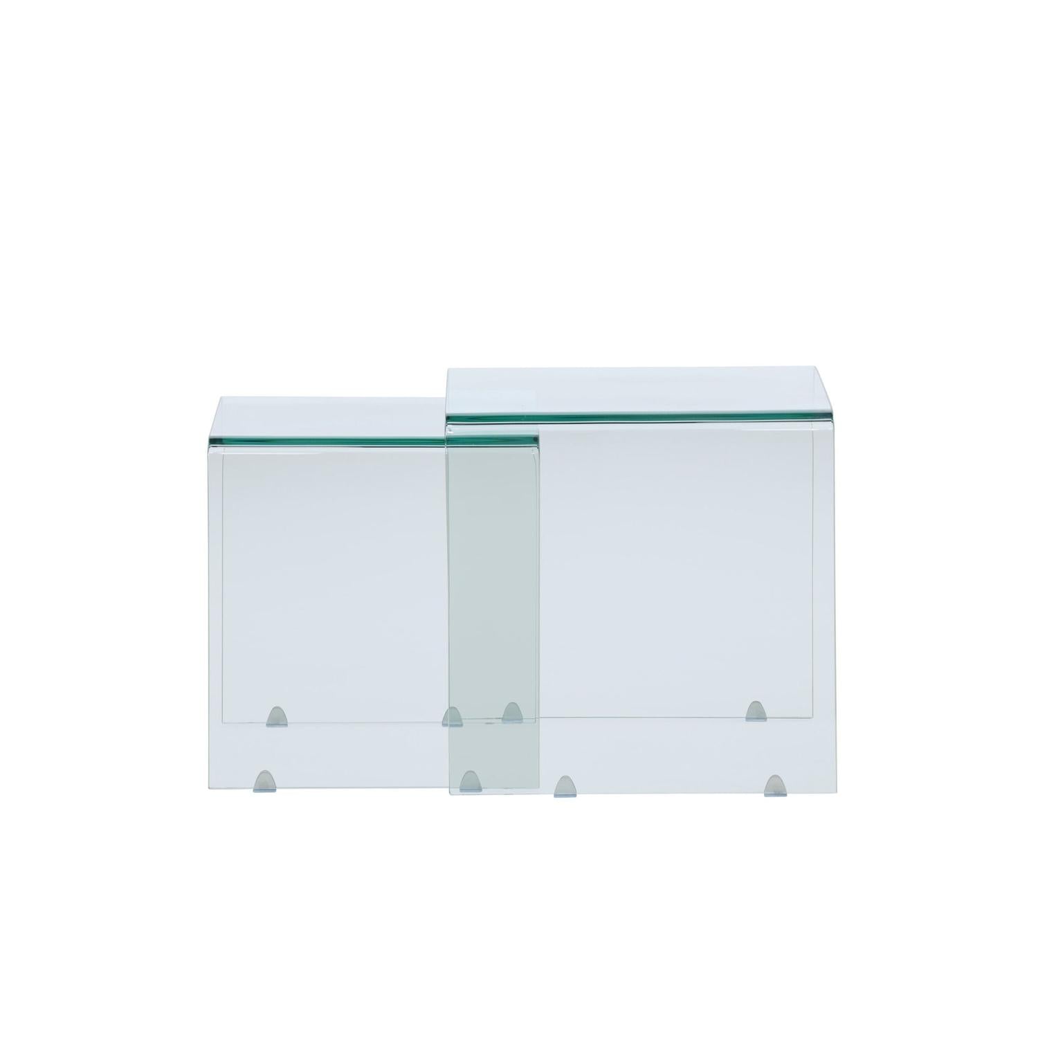 Beistelltische Telemark aus Glas, 2er-Set - Glas-Beistelltisch-Venture Home-le canapé