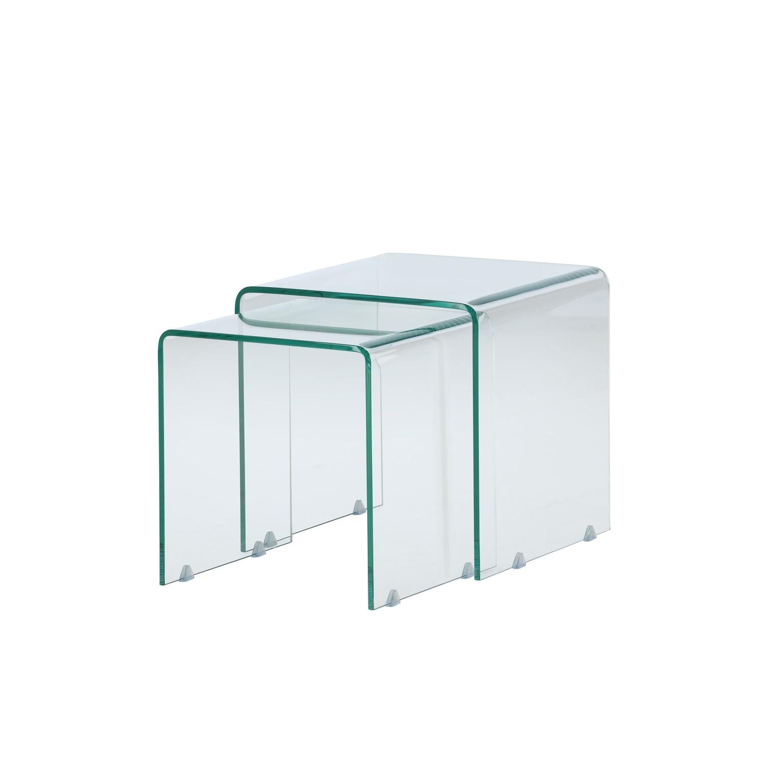 Beistelltische Telemark aus Glas, 2er-Set - Glas-Beistelltisch-Venture Home-le canapé