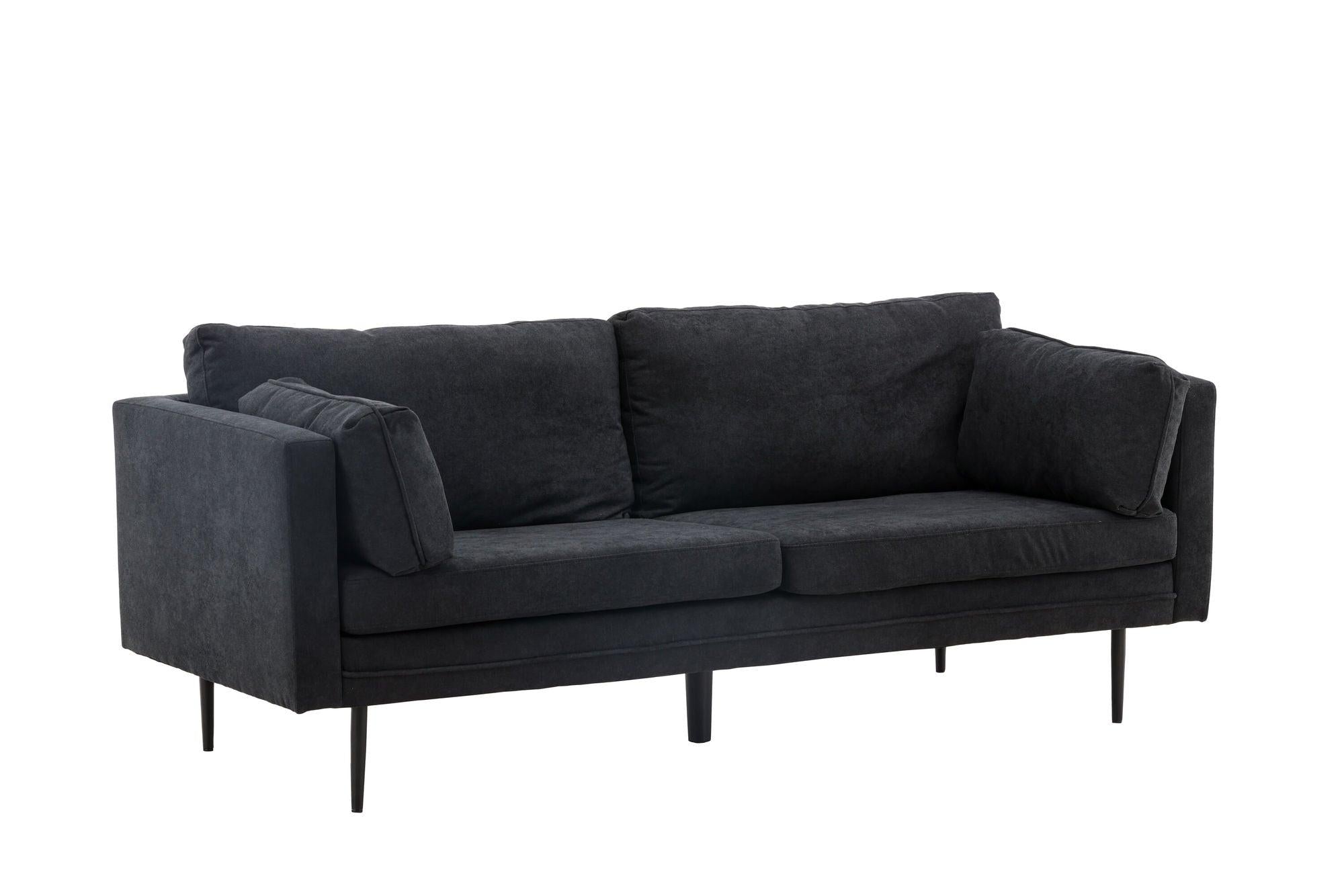 Boom 3 - Sitzer Sofa aus Leinen - SchwarzEinzelsofas