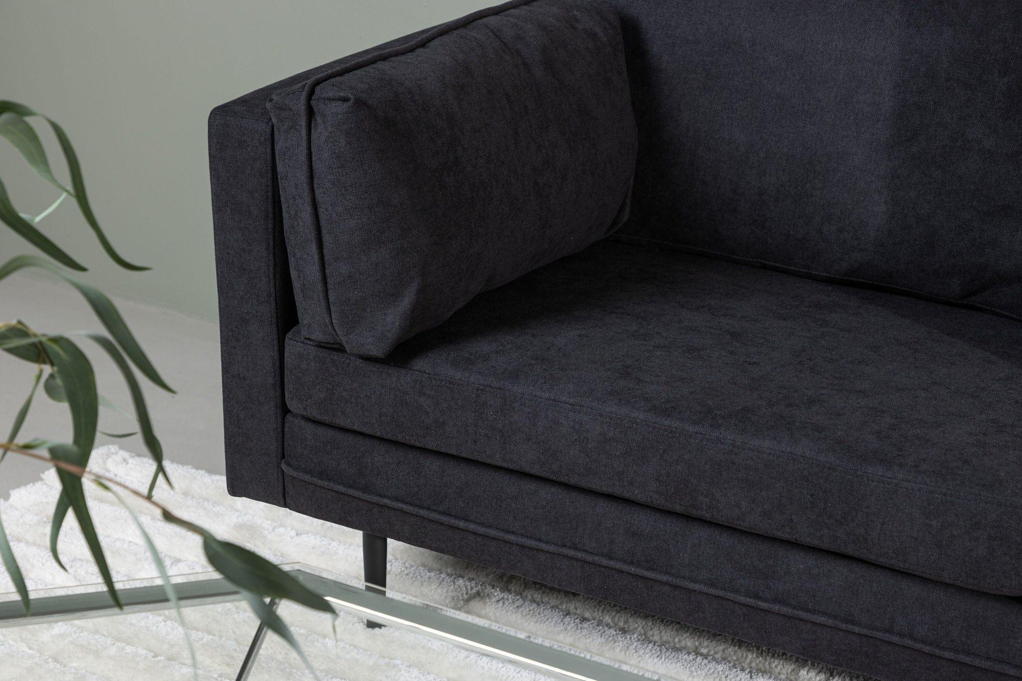 Boom 3 - Sitzer Sofa aus Leinen - SchwarzEinzelsofas