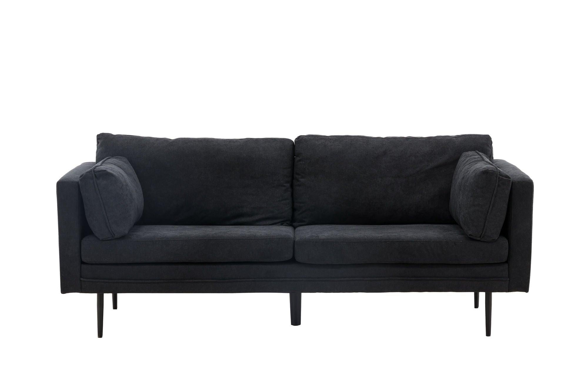 Boom 3 - Sitzer Sofa aus Leinen - SchwarzEinzelsofas