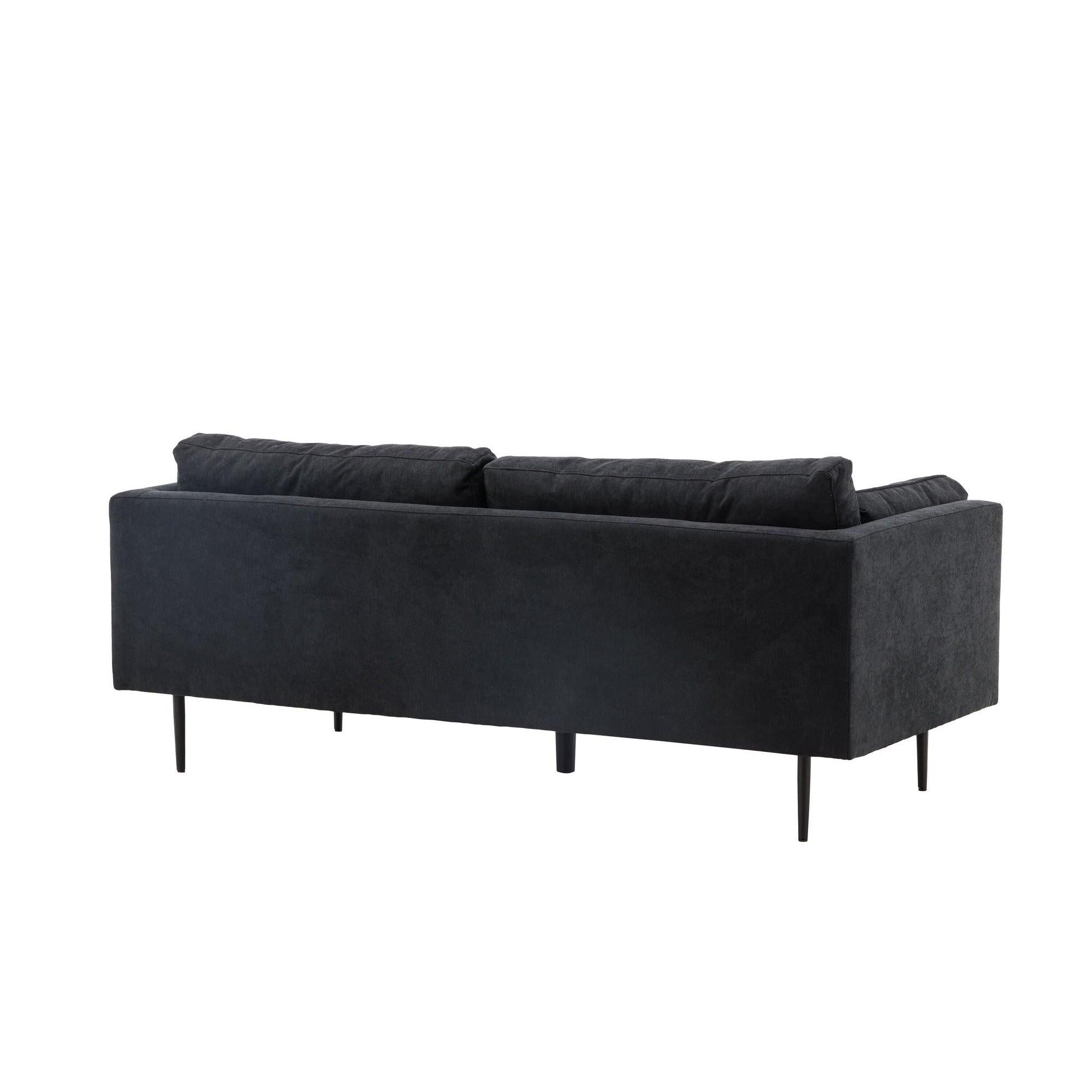 Boom 3 - Sitzer Sofa aus Leinen - SchwarzEinzelsofas