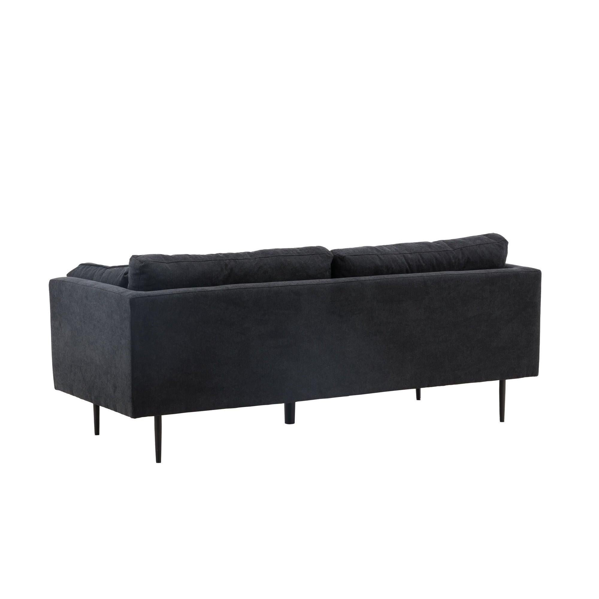 Boom 3 - Sitzer Sofa aus Leinen - SchwarzEinzelsofas