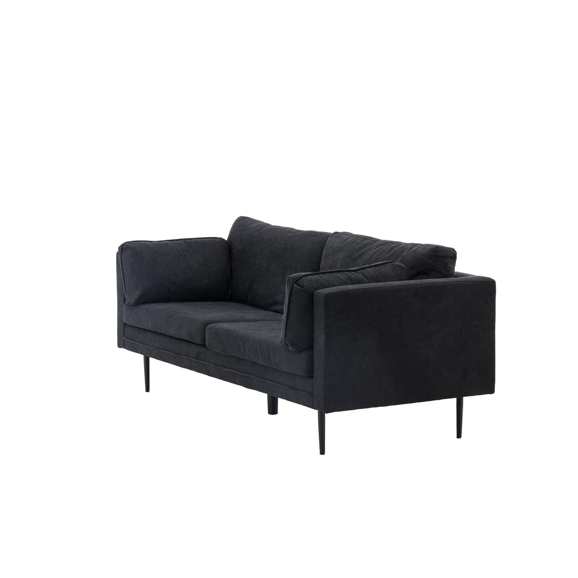 Boom 3 - Sitzer Sofa aus Leinen - SchwarzEinzelsofas