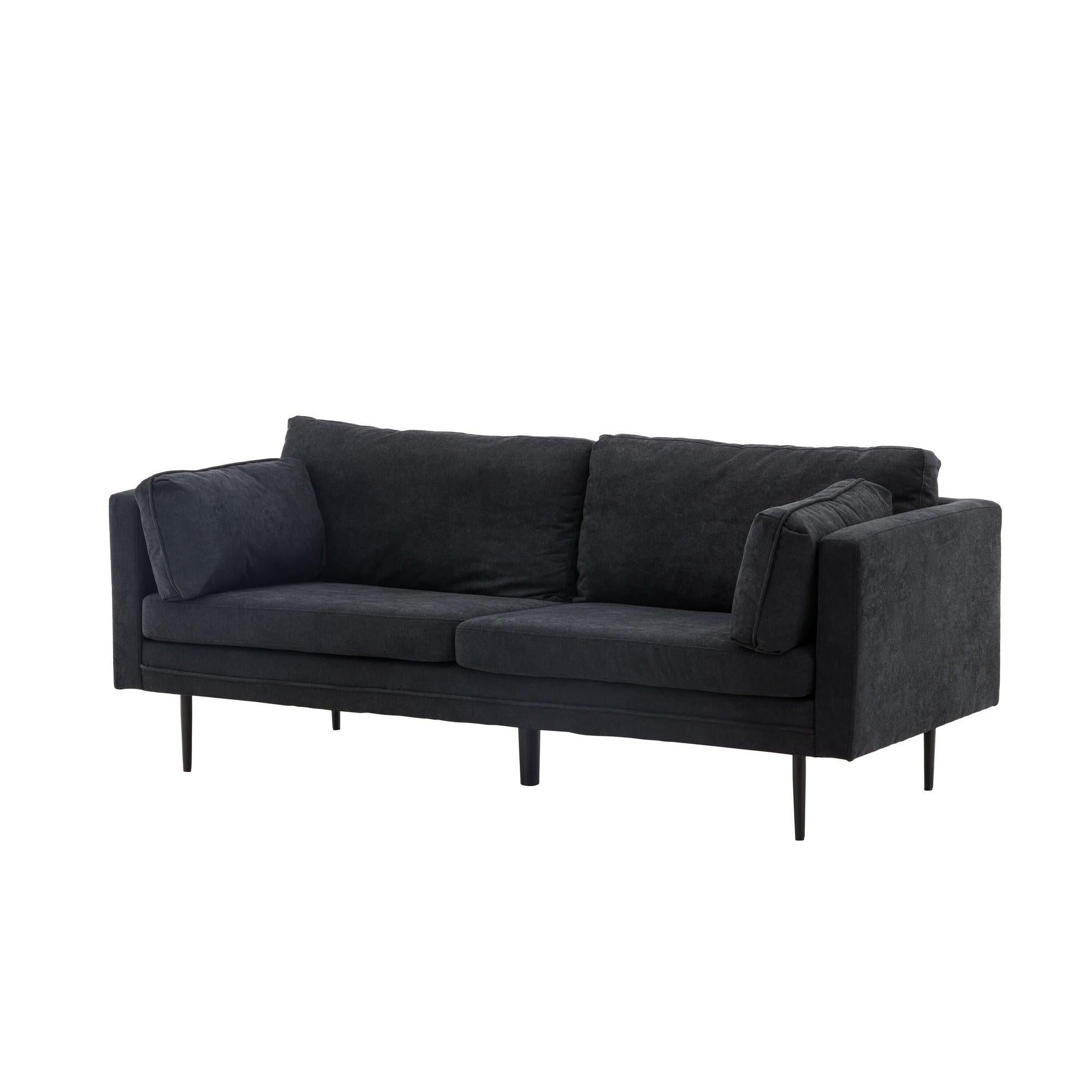 Boom 3 - Sitzer Sofa aus Leinen - SchwarzEinzelsofas