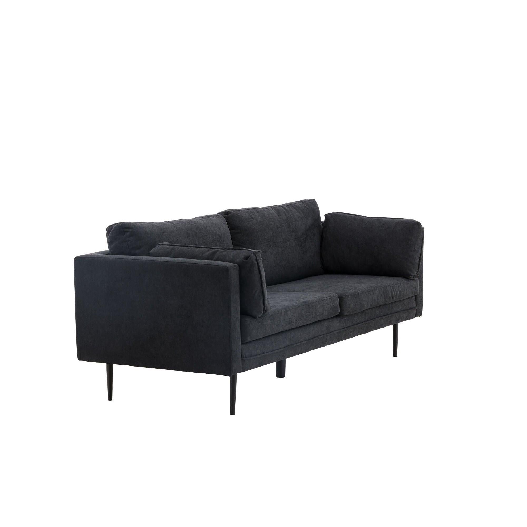 Boom 3 - Sitzer Sofa aus Leinen - SchwarzEinzelsofas