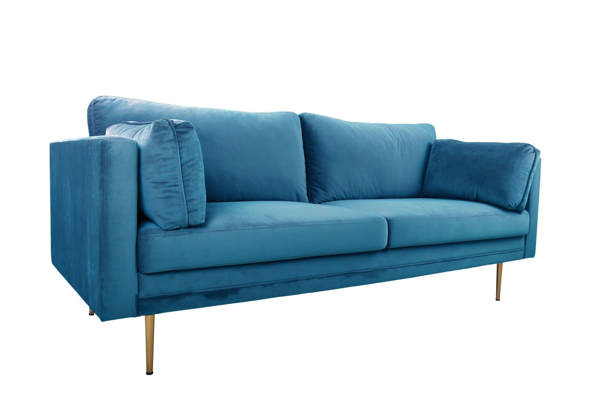 Boom 3 - Sitzer Sofa aus Samt - BlauEinzelsofas