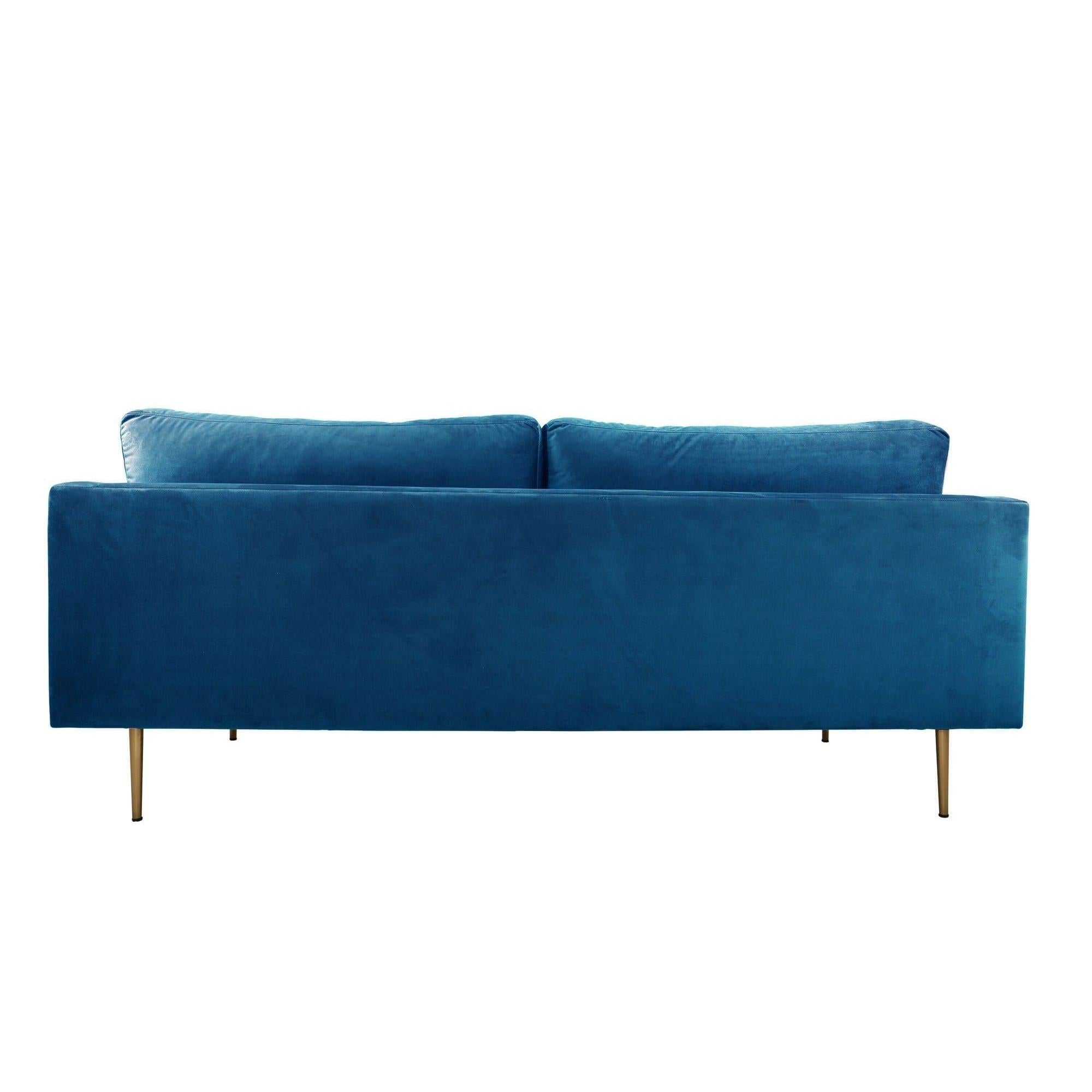 Boom 3 - Sitzer Sofa aus Samt - BlauEinzelsofas