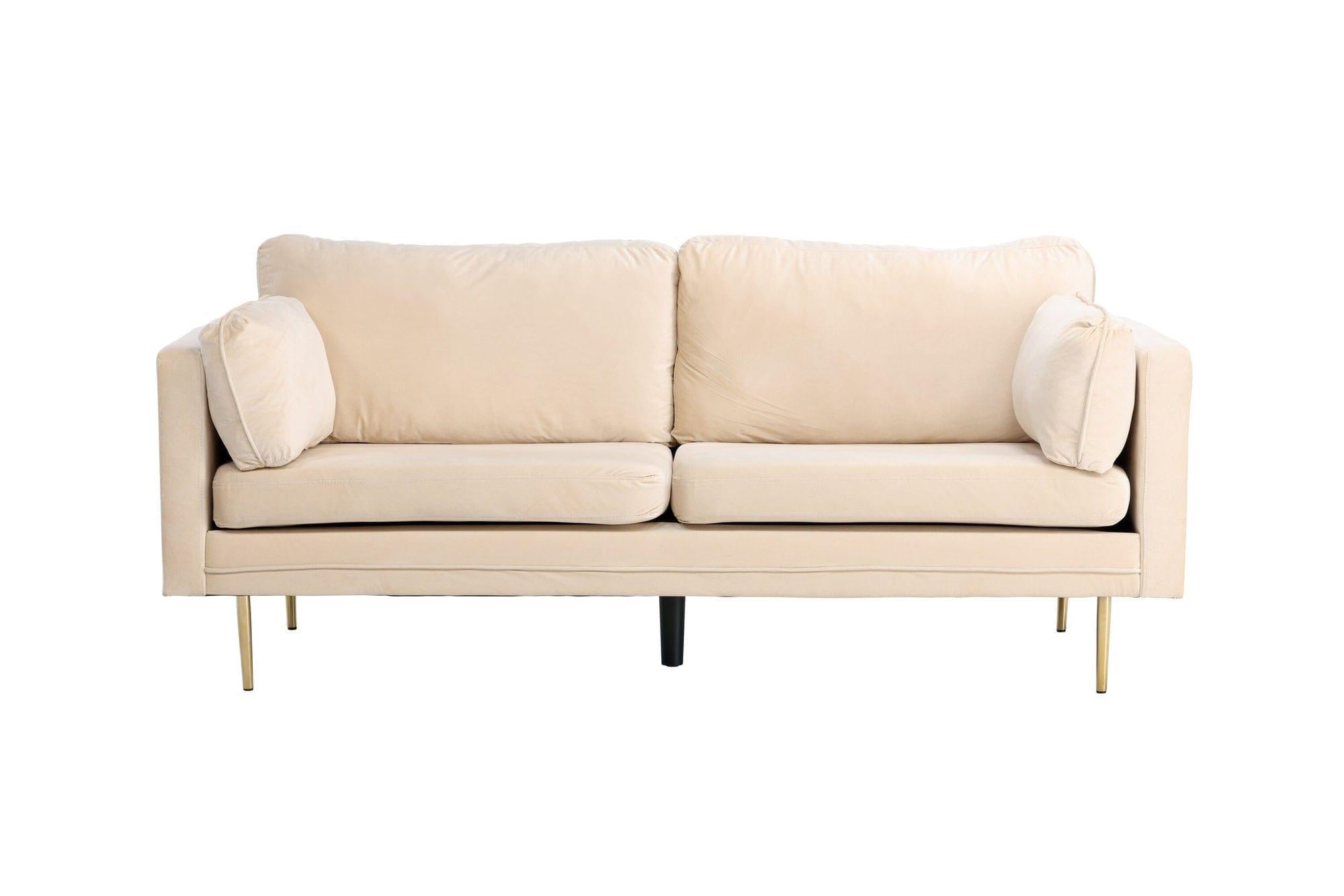 Boom 3 - Sitzer Sofa aus Samt - CremeEinzelsofas