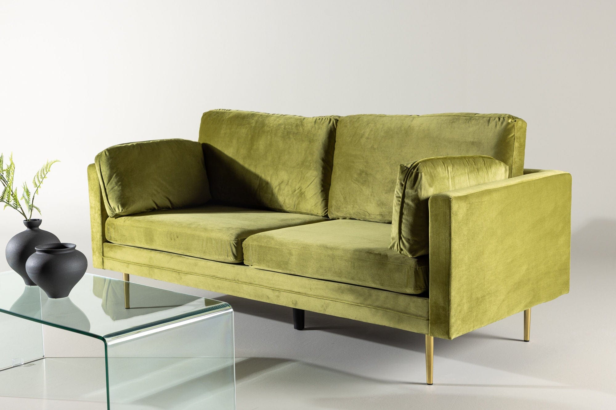 Boom 3 - Sitzer Sofa aus Samt - GrünEinzelsofas