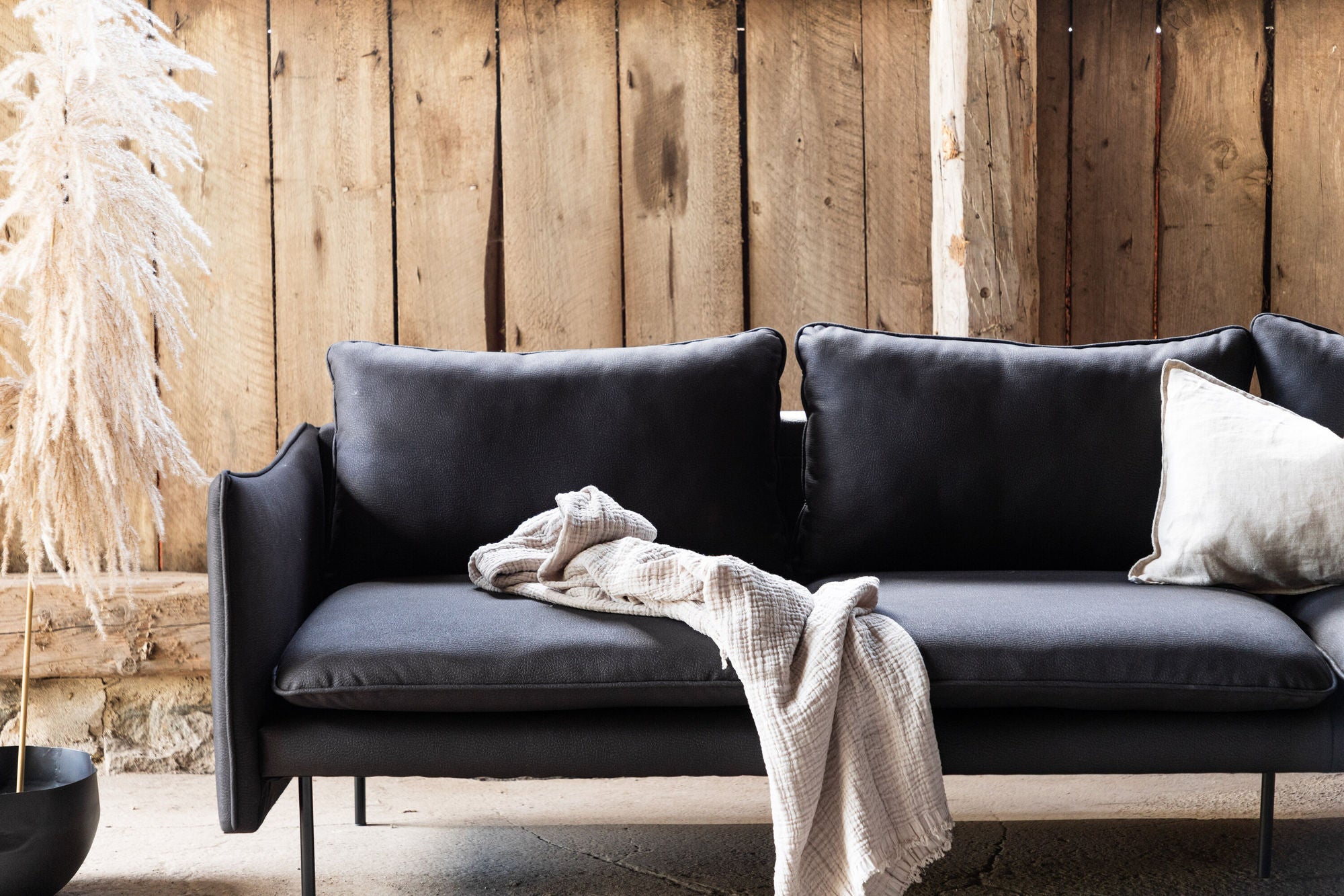 Brunskär 3 - Sitzer Sofa - MattschwarzEinzelsofas