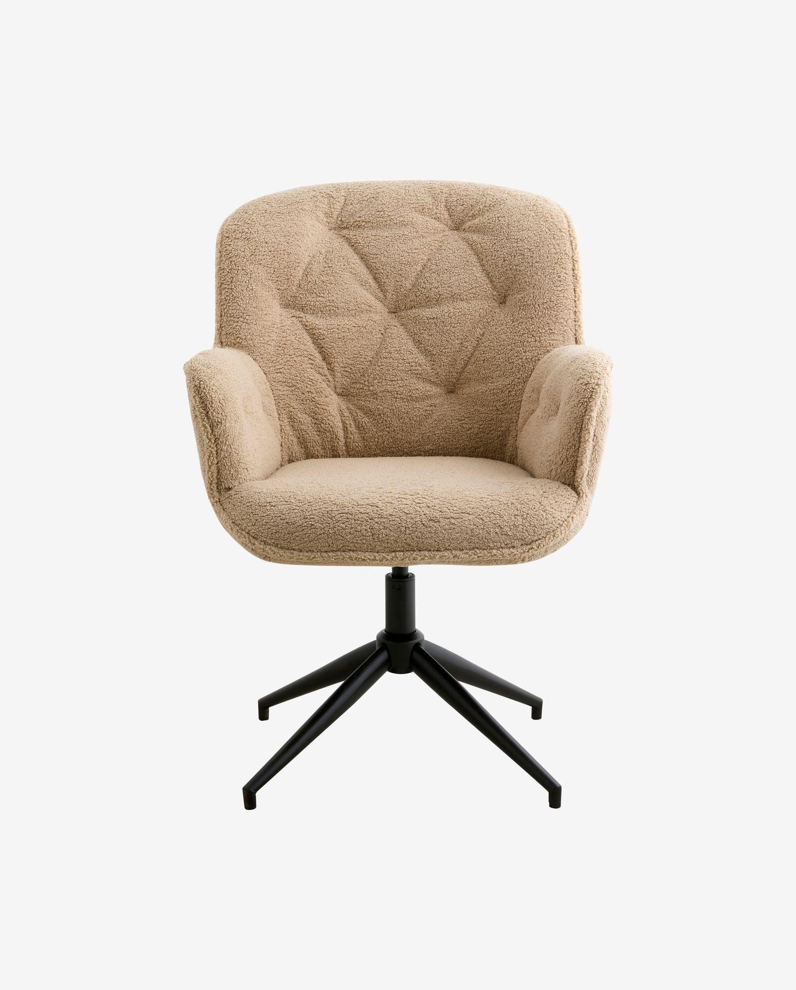 Bürostuhl LEA aus Bouclé - Beige-Bürostuhl-Nordal A/S-le canapé