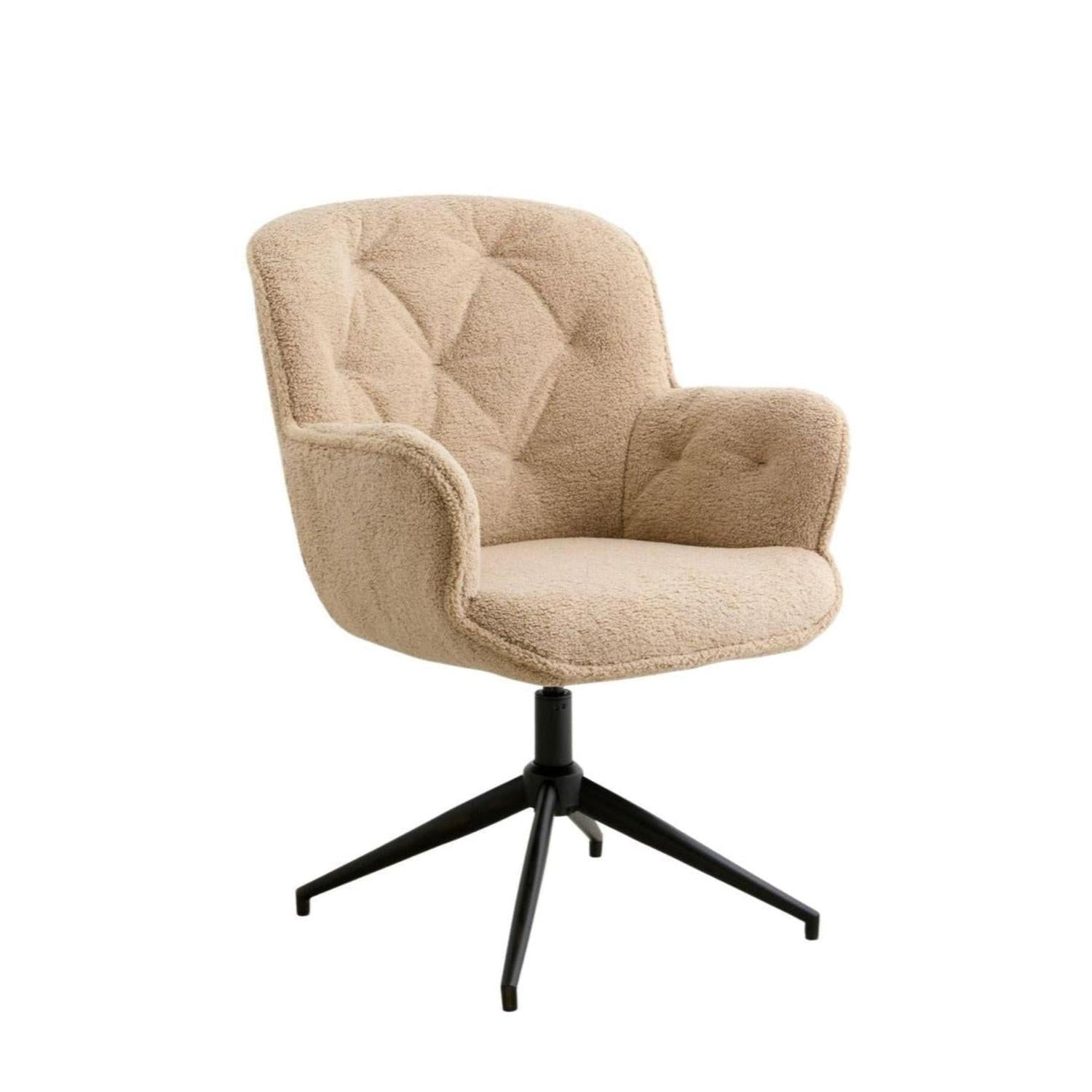 Bürostuhl LEA aus Bouclé - Beige-Bürostuhl-Nordal A/S-le canapé