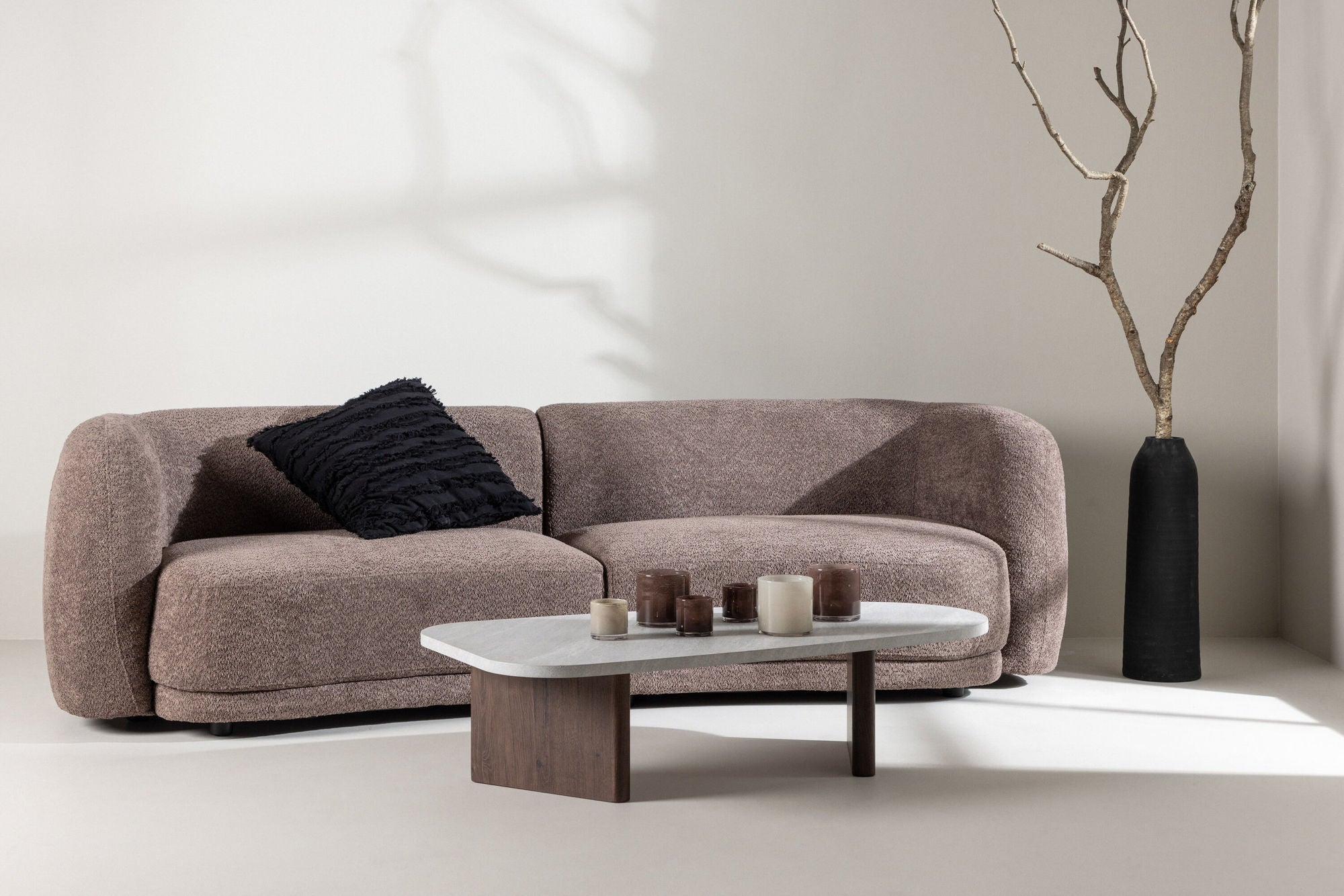 Cielo 3 - Sitzer Sofa aus Teddy - Bouclé - BraunEinzelsofas
