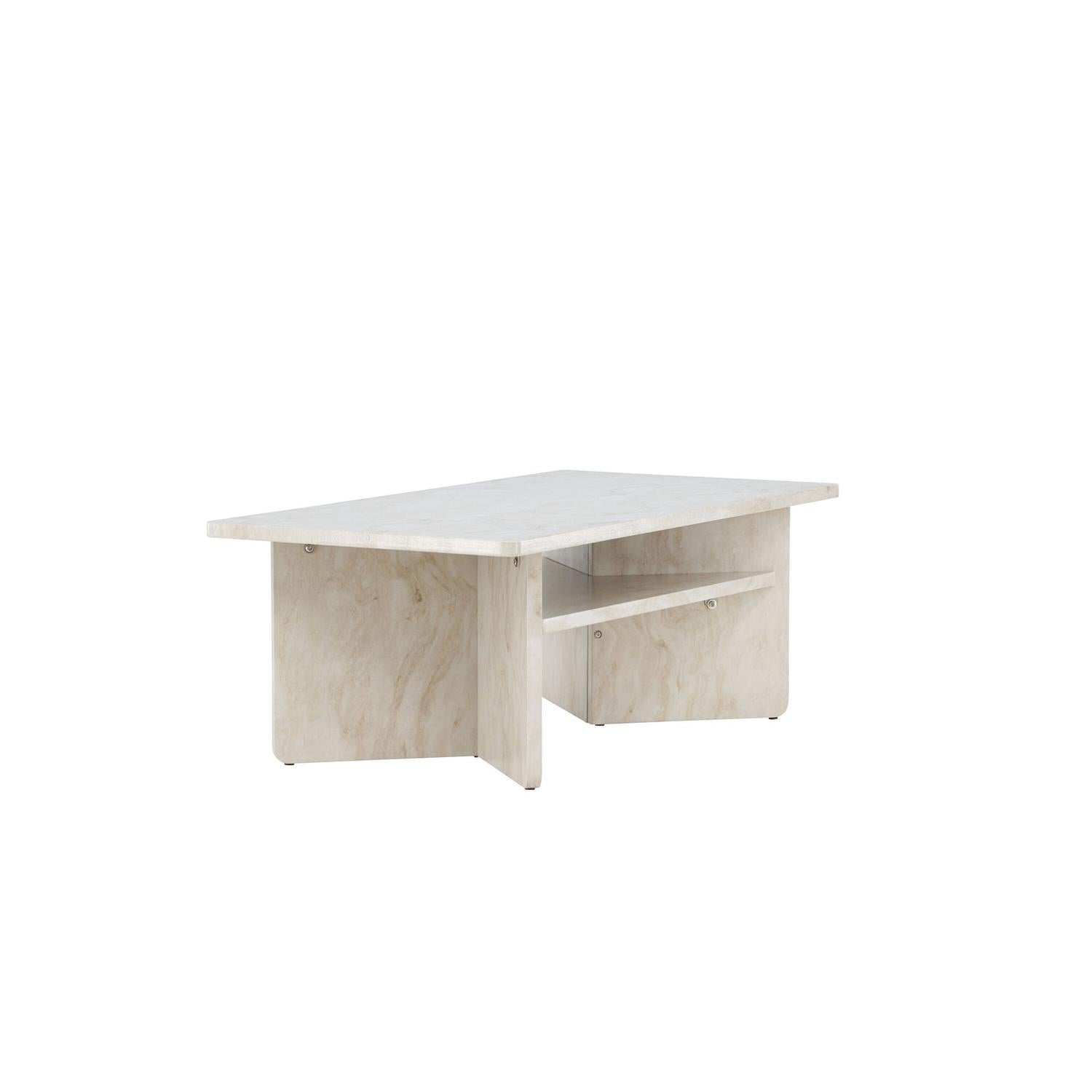 Couchtisch Alesund 120*60cm in Marmoroptik - Beige-Couchtisch-Venture Home-le canapé