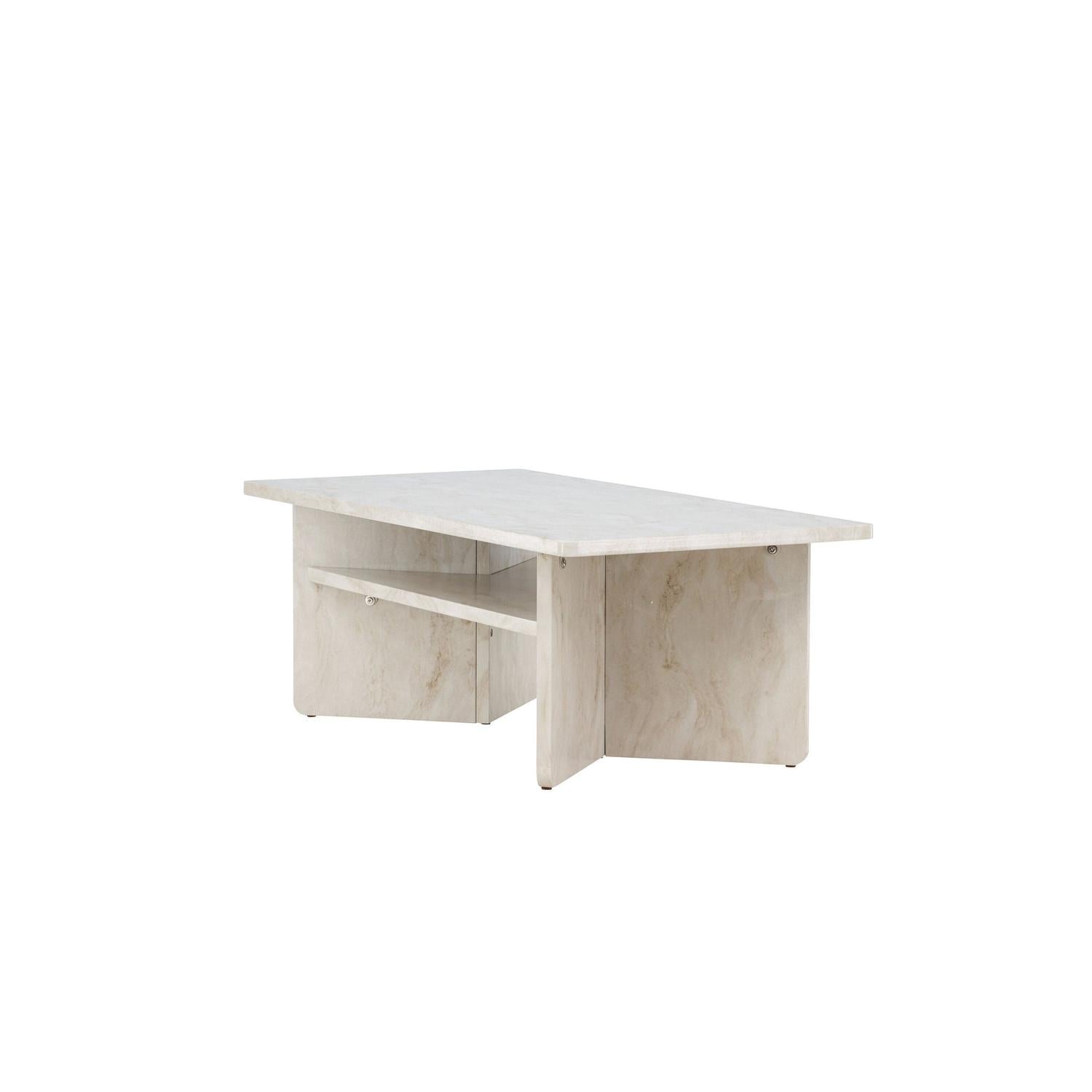 Couchtisch Alesund 120*60cm in Marmoroptik - Beige-Couchtisch-Venture Home-le canapé