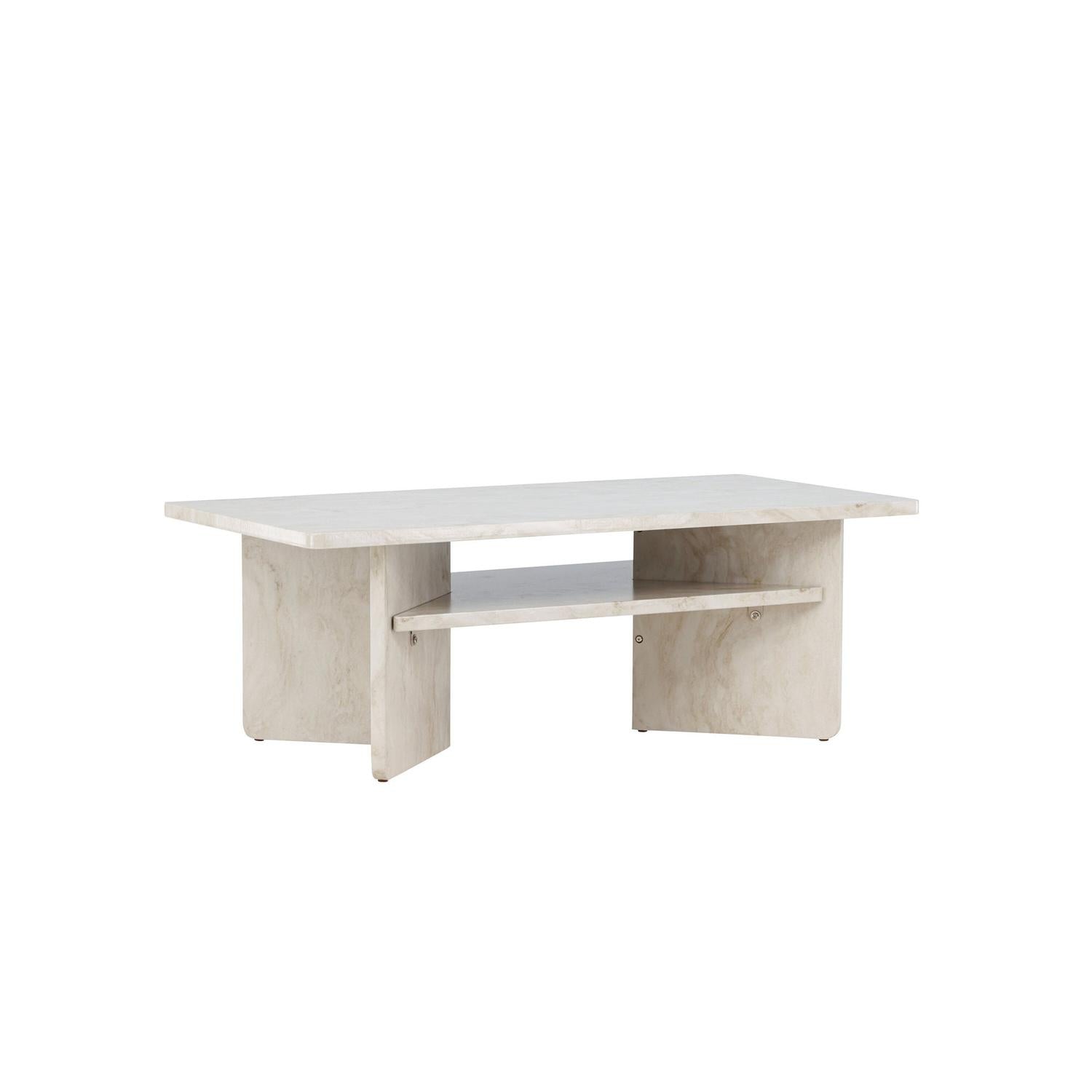 Couchtisch Alesund 120*60cm in Marmoroptik - Beige-Couchtisch-Venture Home-le canapé
