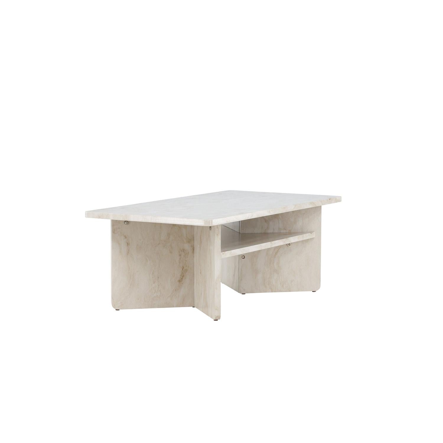 Couchtisch Alesund 120*60cm in Marmoroptik - Beige-Couchtisch-Venture Home-le canapé
