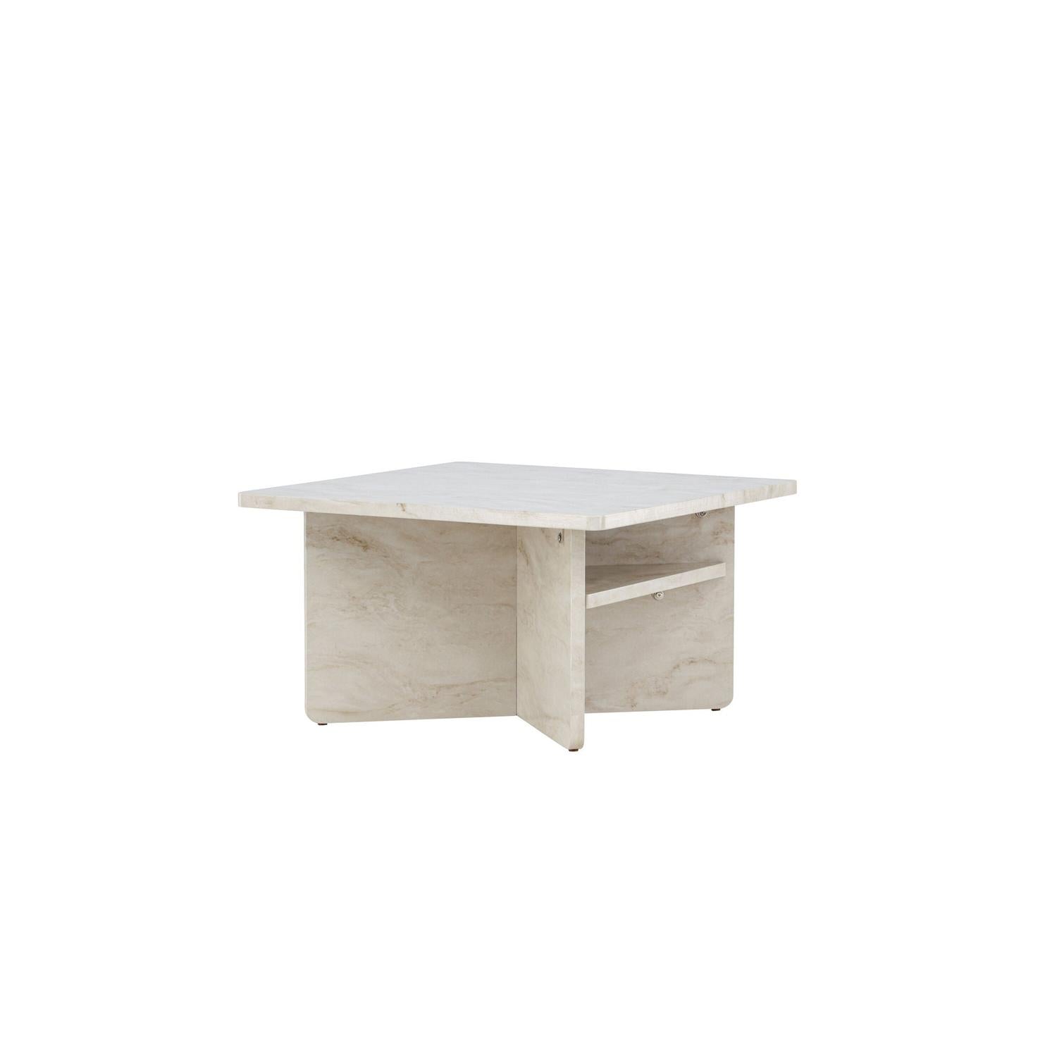 Couchtisch Alesund 75cm in Marmoroptik - Beige-Couchtisch-Venture Home-le canapé