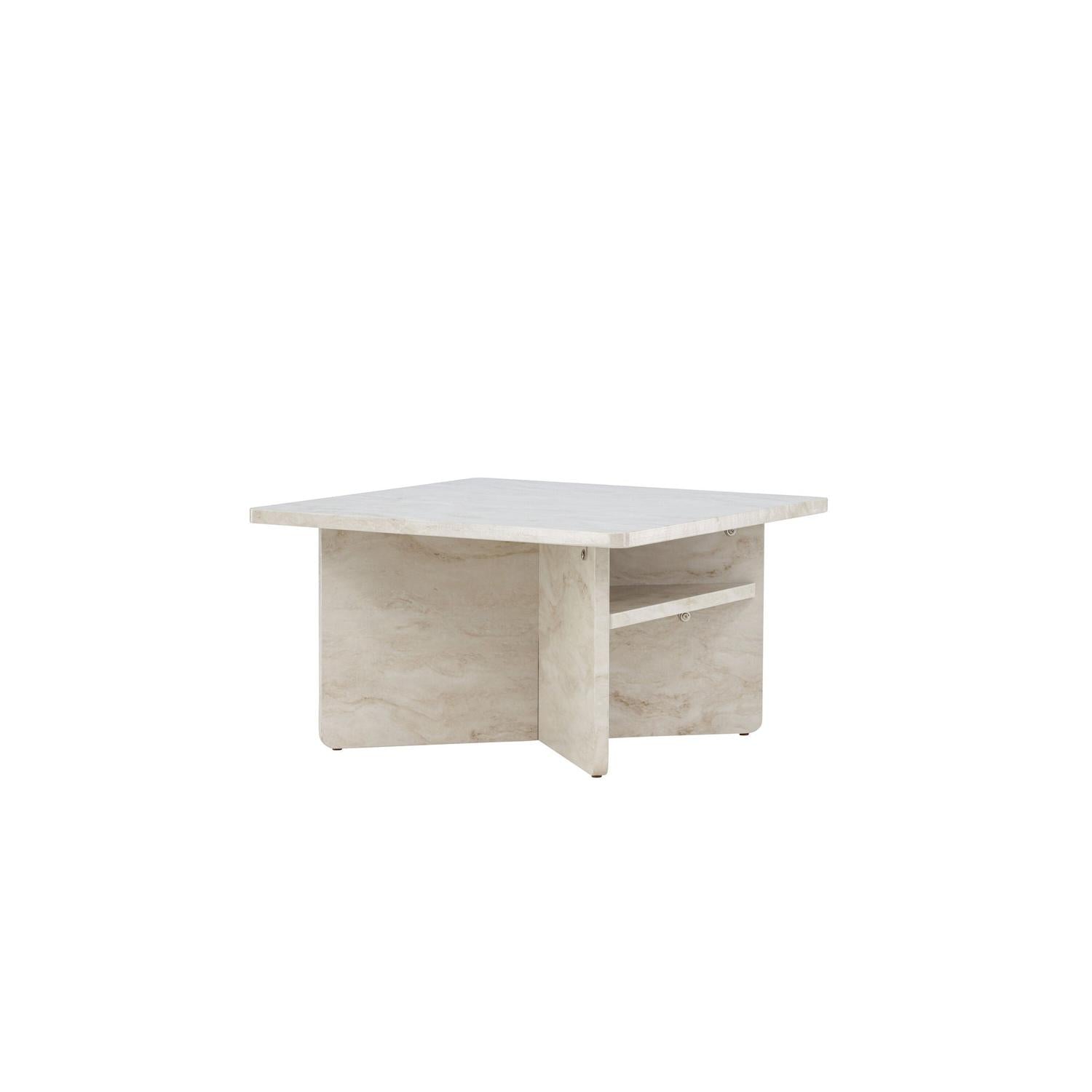 Couchtisch Alesund 75cm in Marmoroptik - Beige-Couchtisch-Venture Home-le canapé