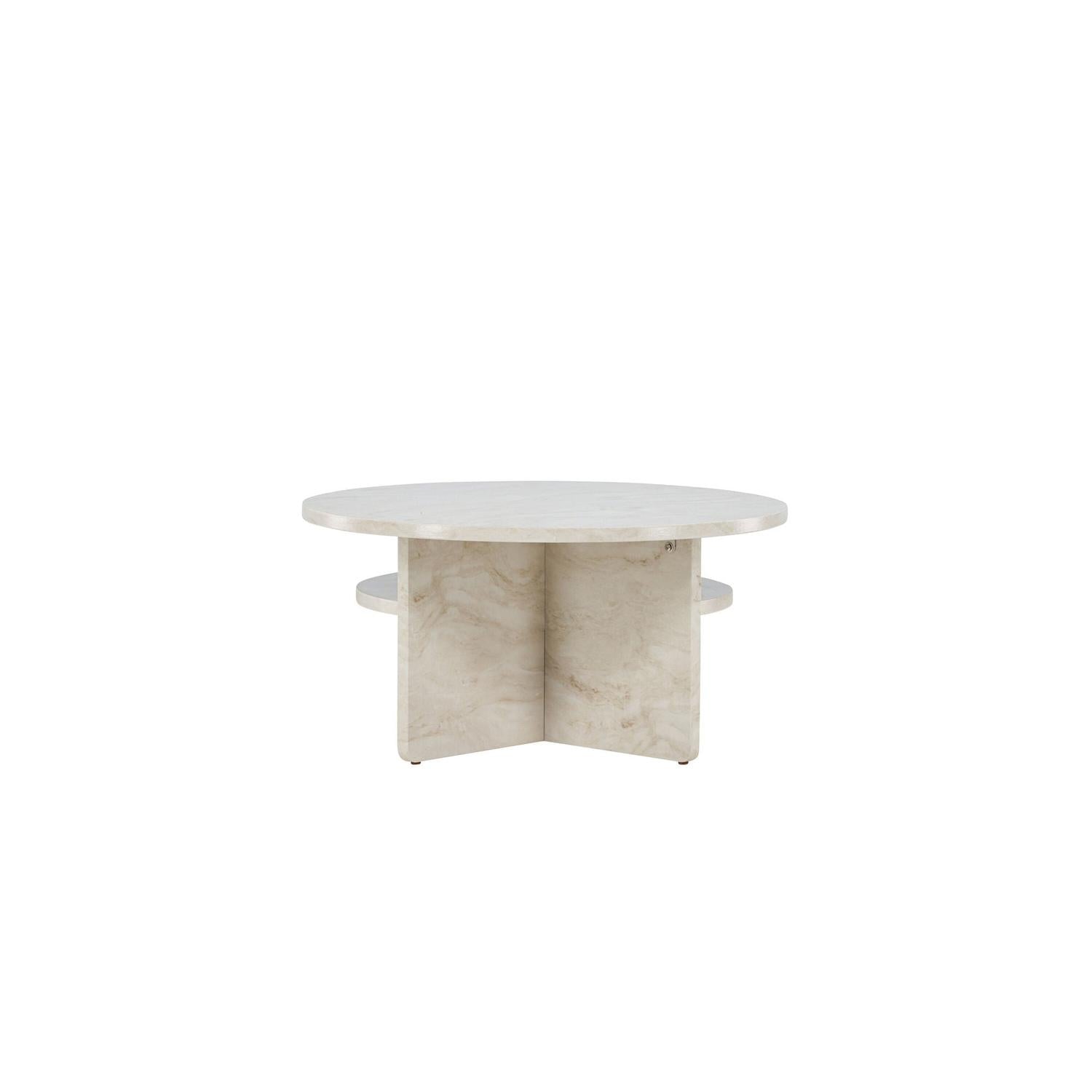 Couchtisch Alesund Ø85cm in Marmoroptik - Beige-Couchtisch-Venture Home-le canapé