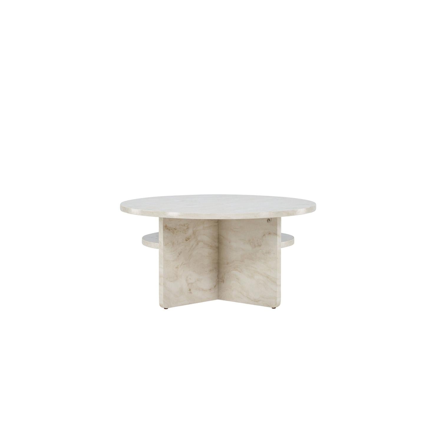 Couchtisch Alesund Ø85cm in Marmoroptik - Beige-Couchtische-Venture Home-le canapé