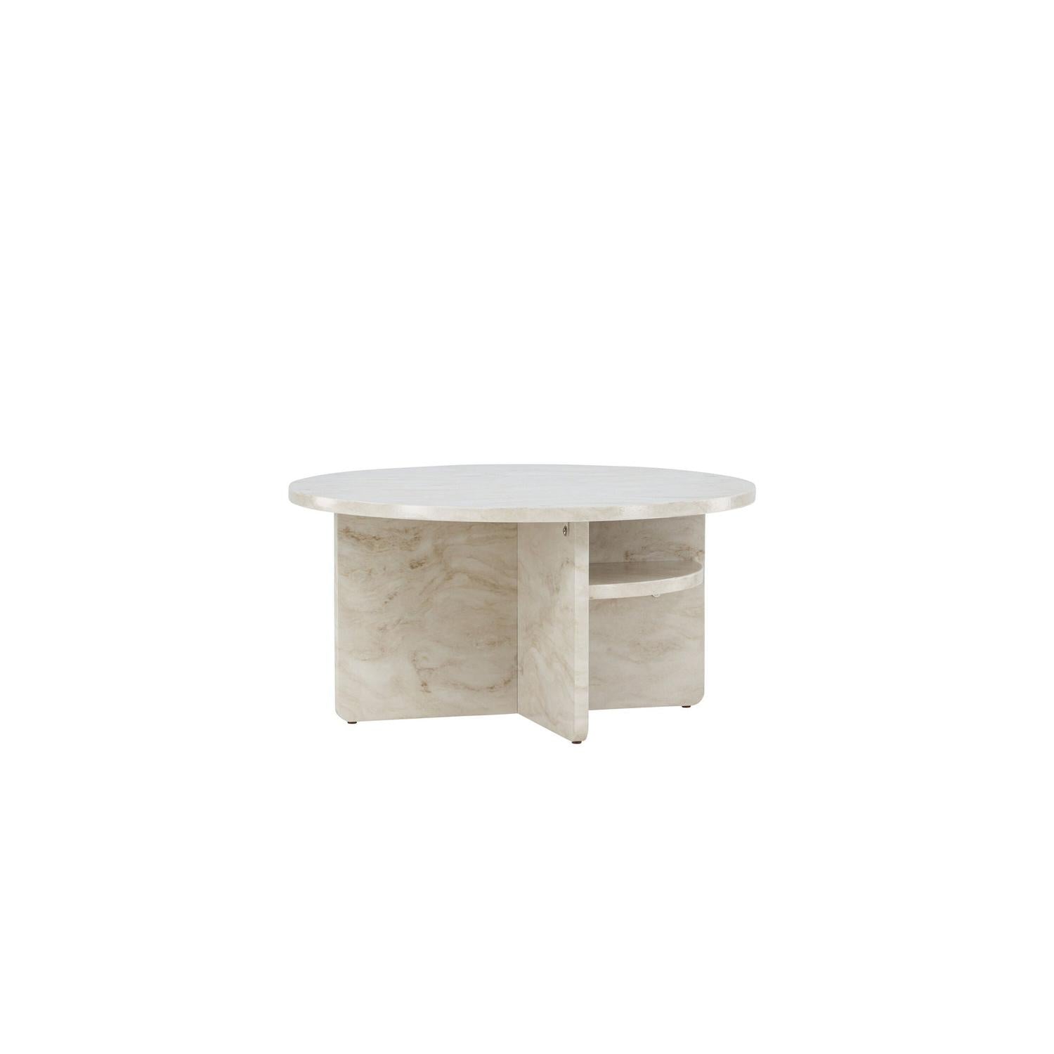 Couchtisch Alesund Ø85cm in Marmoroptik - Beige-Couchtische-Venture Home-le canapé