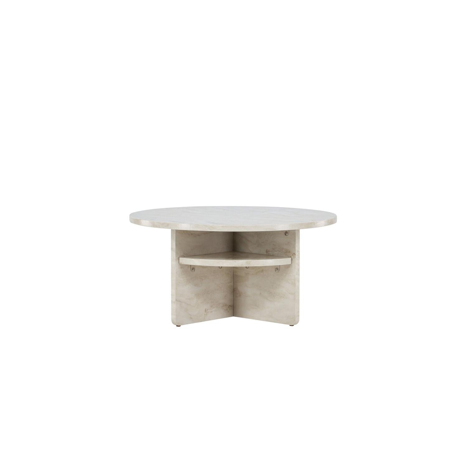 Couchtisch Alesund Ø85cm in Marmoroptik - Beige-Couchtische-Venture Home-le canapé