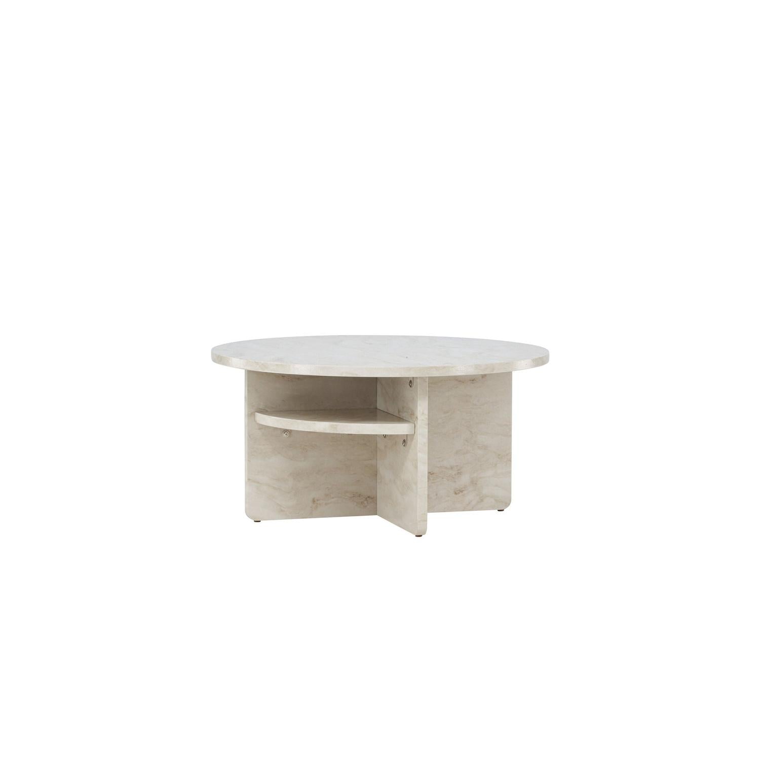 Couchtisch Alesund Ø85cm in Marmoroptik - Beige-Couchtische-Venture Home-le canapé