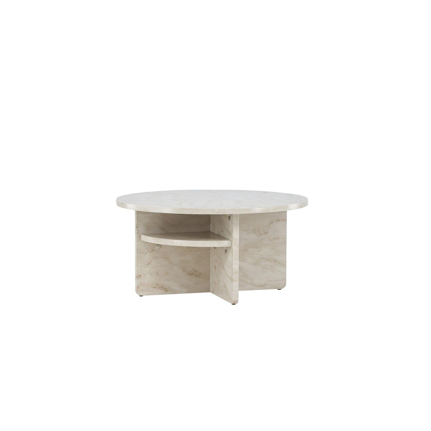 Couchtisch Alesund Ø85cm in Marmoroptik - Beige-Couchtische-Venture Home-le canapé